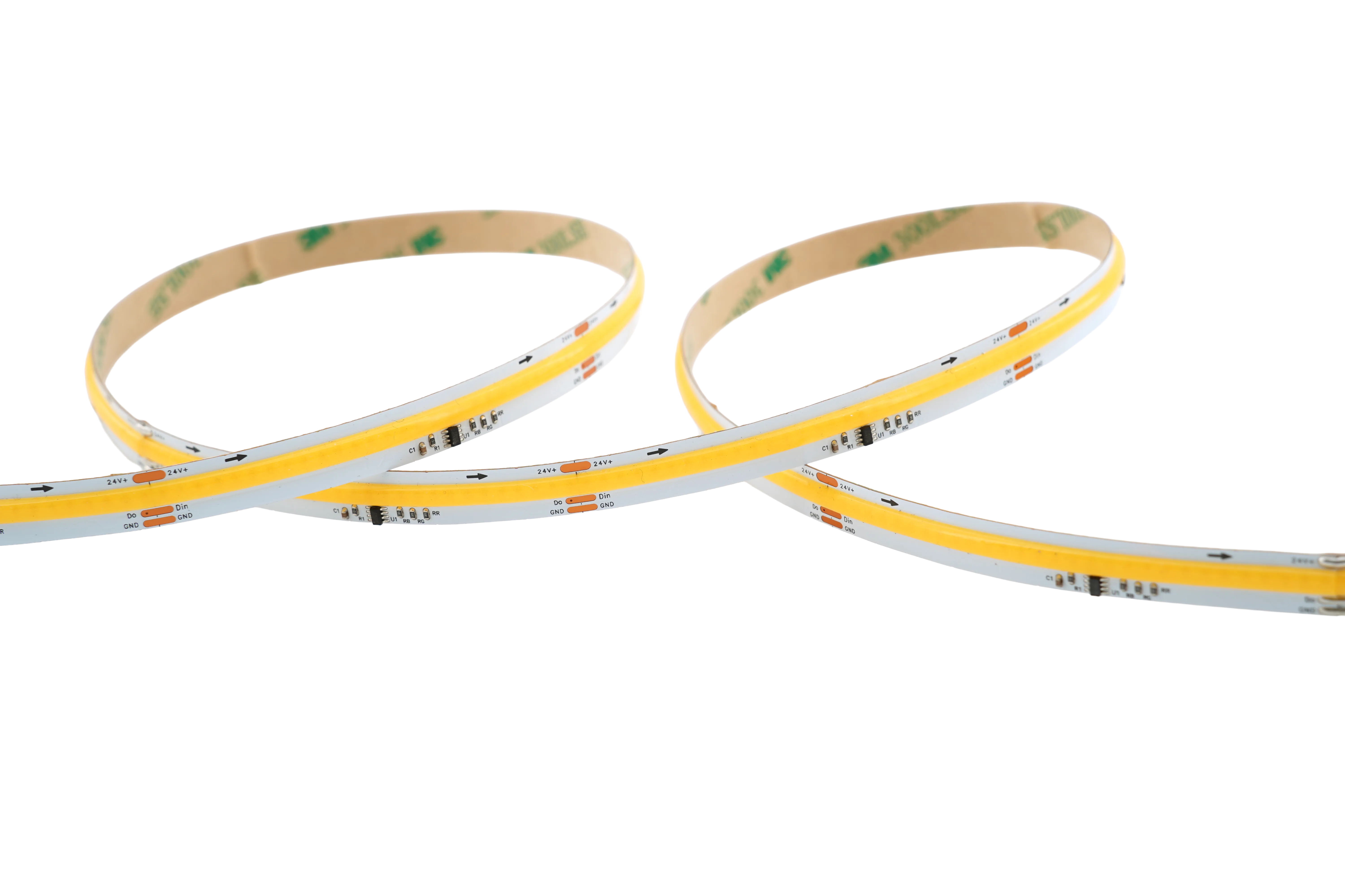 COB LED Lauflicht-Streifen 10 mm – 360 LEDs/m, 24 V, 12 W/m – Water Flow Effekt, 3000K Warmweiß, WS2811 SPI