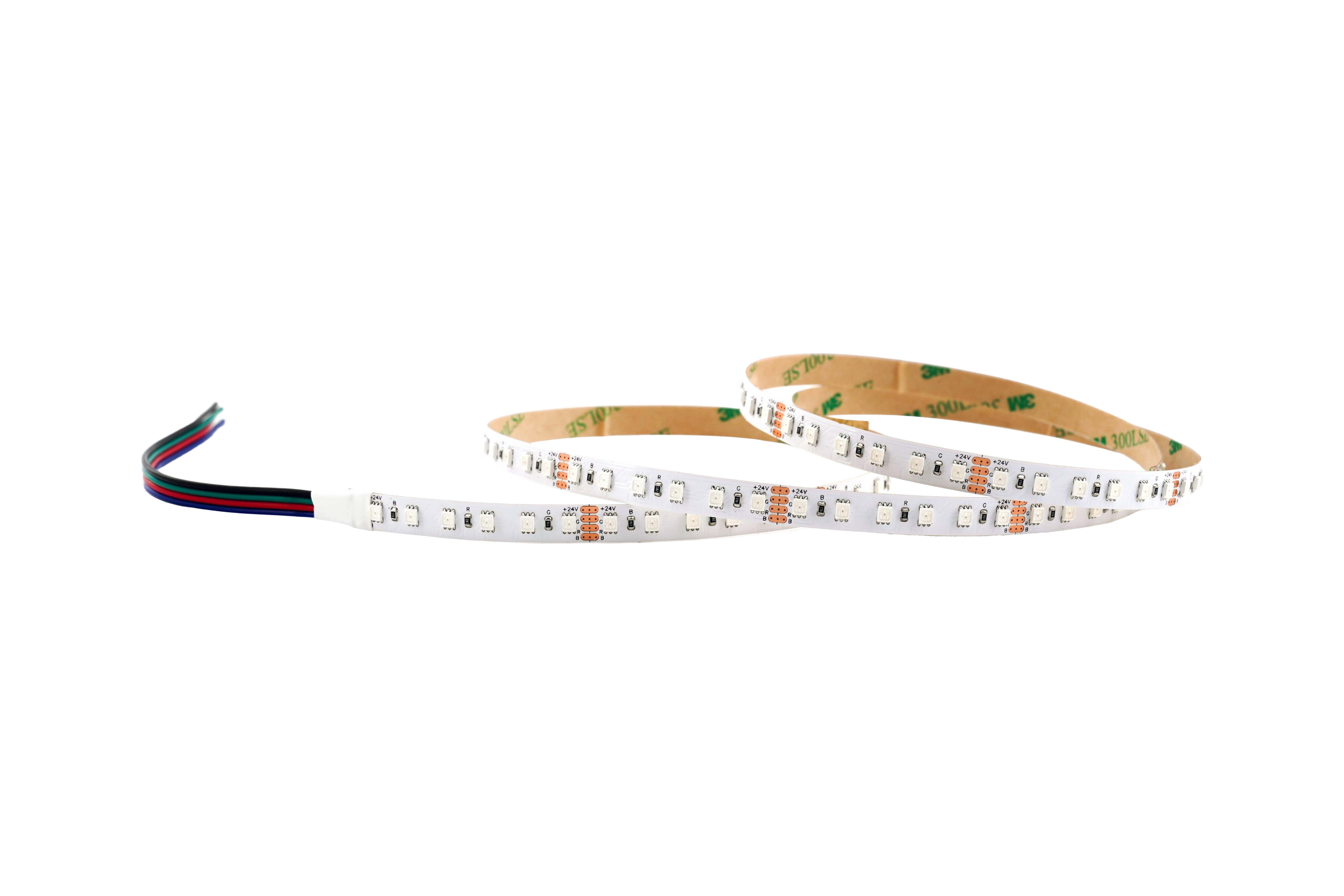 RGB LED-Streifen 10 mm – 60LEDs/m, 24 V, 14,4 W/m – Lichtband mit 120° Abstrahlwinkel 