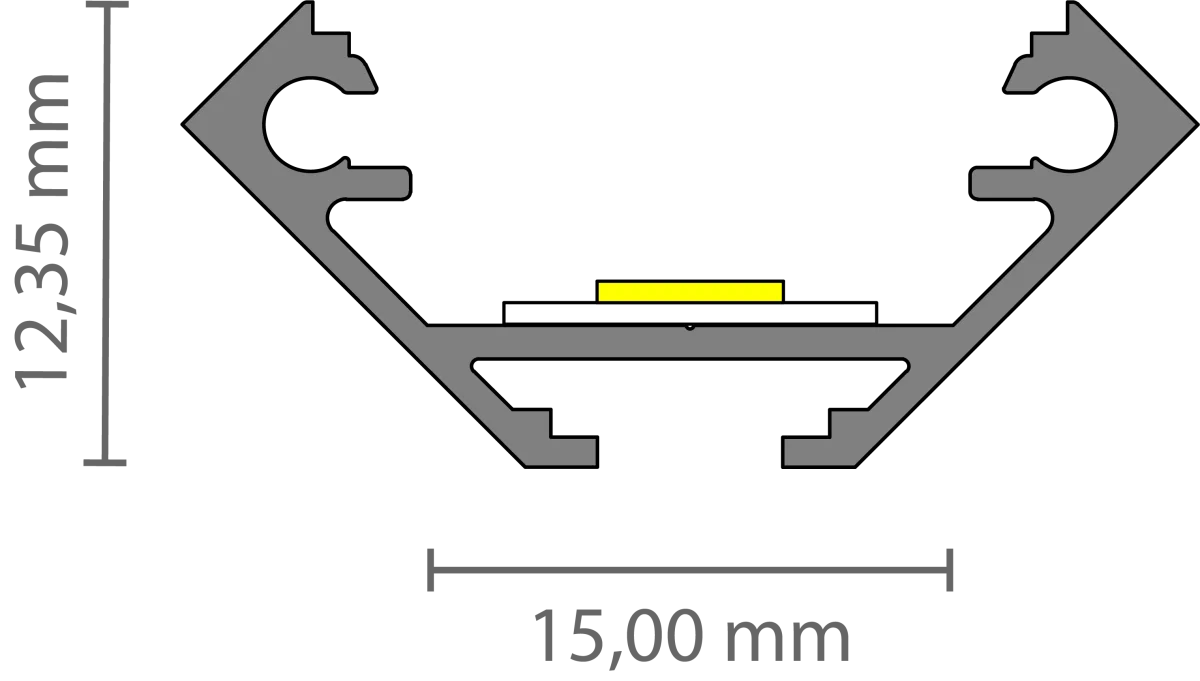 LED Eckprofil mit Kabelkanal 2m EXO-V2_14 (14 mm) – Aluminiumprofil für LED-Strips