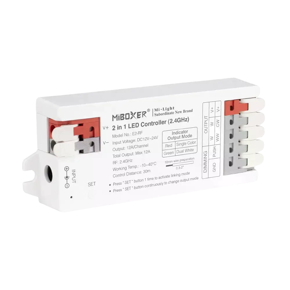 LED Funk Empfänger 2,4GHz – Controller für LED Streifen LED Funk Empfänger 2,4GHz Controller für RGB und CCT LED Streifen zur kabellosen Steuerung