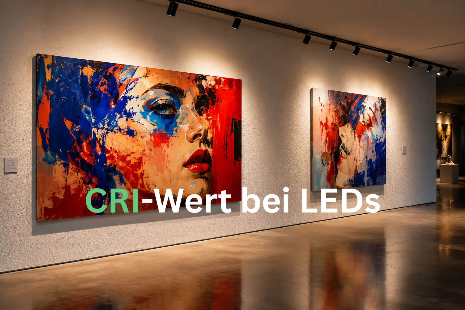 Titelbild zum Ratgeber über den CRI-Wert bei LEDs mit beleuchteter Kunstgalerie
