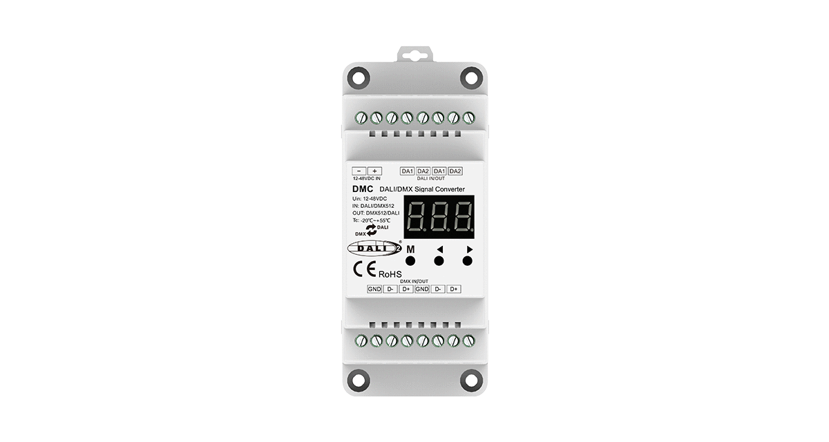 DMC DALI/DMX Signal-Konverter – 12–48 V DC, Protokollwandler für LED-Steuerung in Smart-Lighting-Systemen
