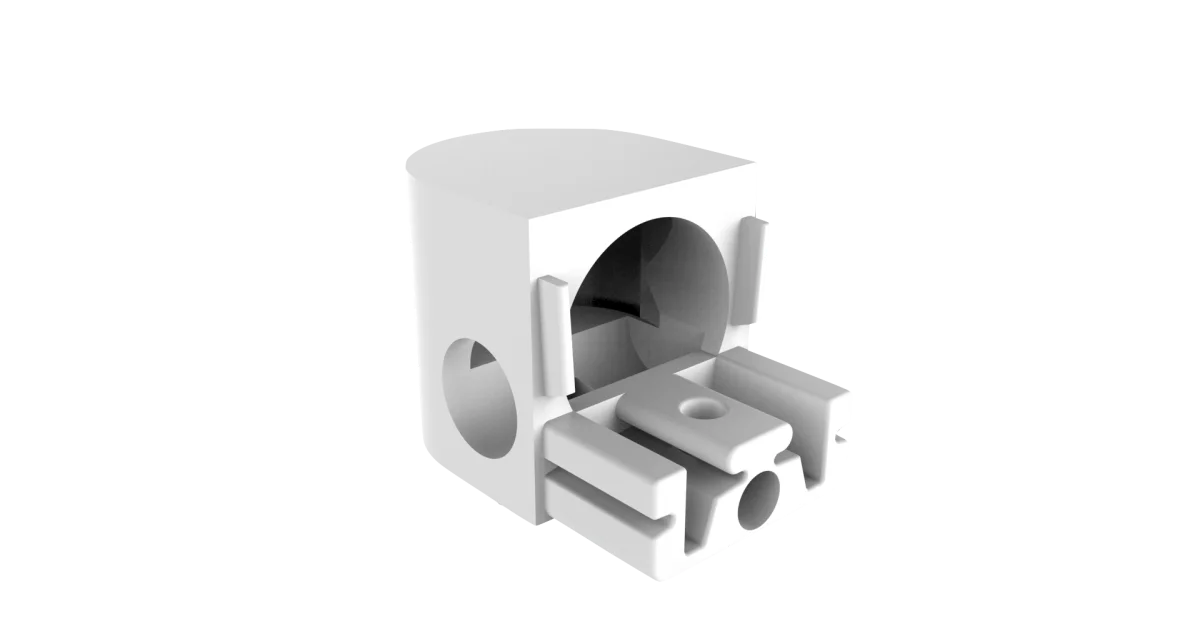 Endkappe Rund für LED Alu Aufbauprofil mit Kabelführung Exo-N4_24 + Cover PC51 _24