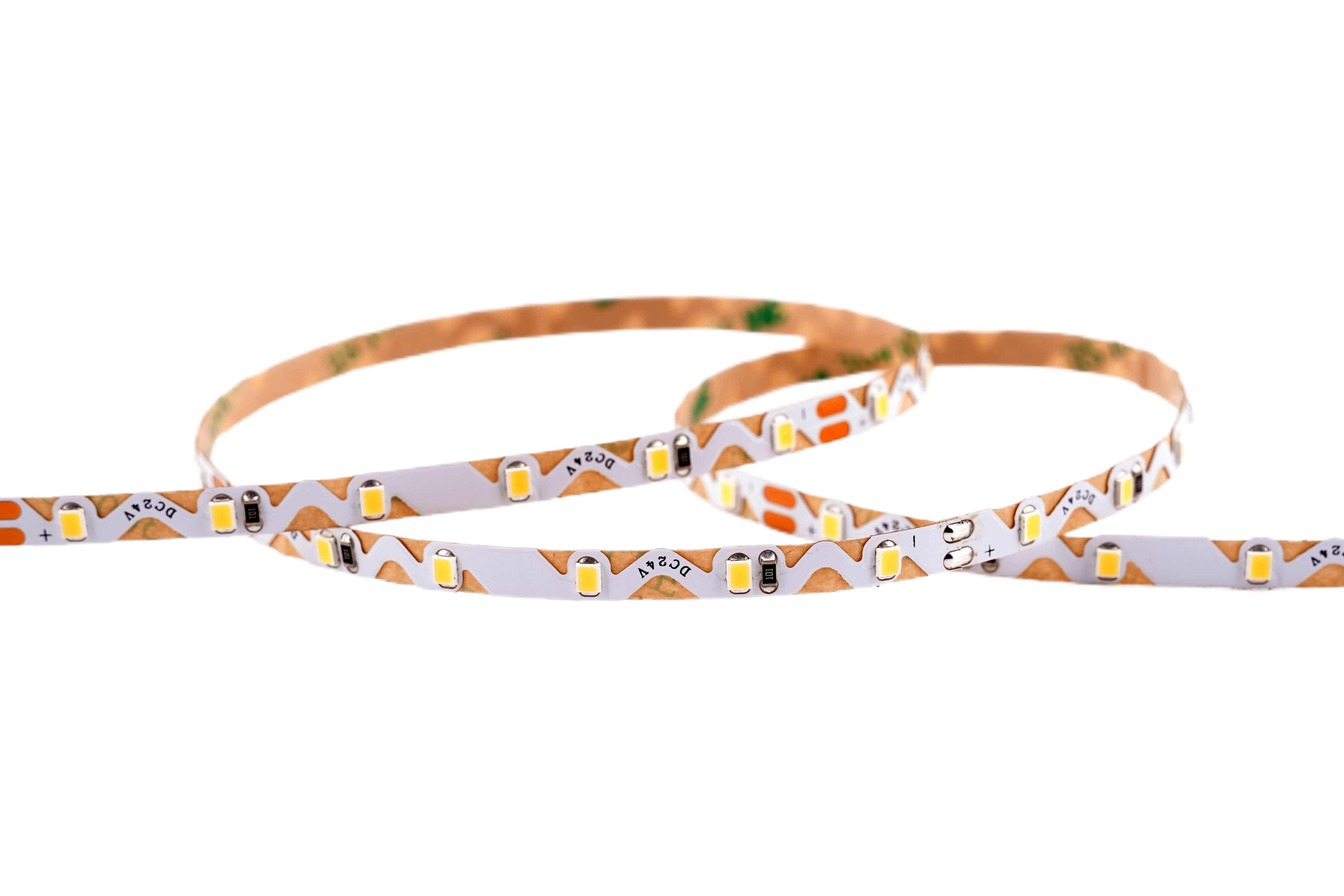 LED-ZigZag Streifen 6,6 mm – 24 V, 60 LEDs/m, 7,2 W/m, 925 lm/m – ideal für Kurven & Rundungen 