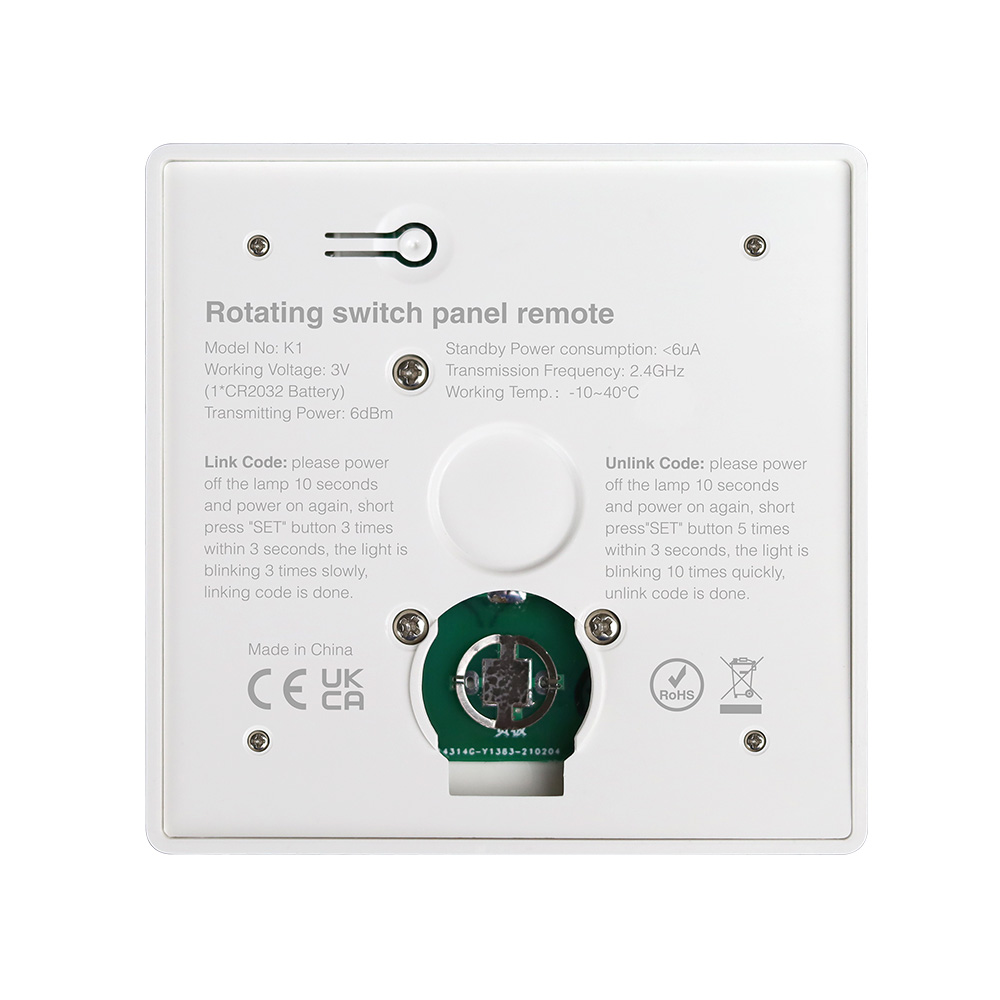MiBoxer K1 LED Drehregler-Wandfernbedienung – 2,4 GHz, 1 Zone, magnetische Halterung