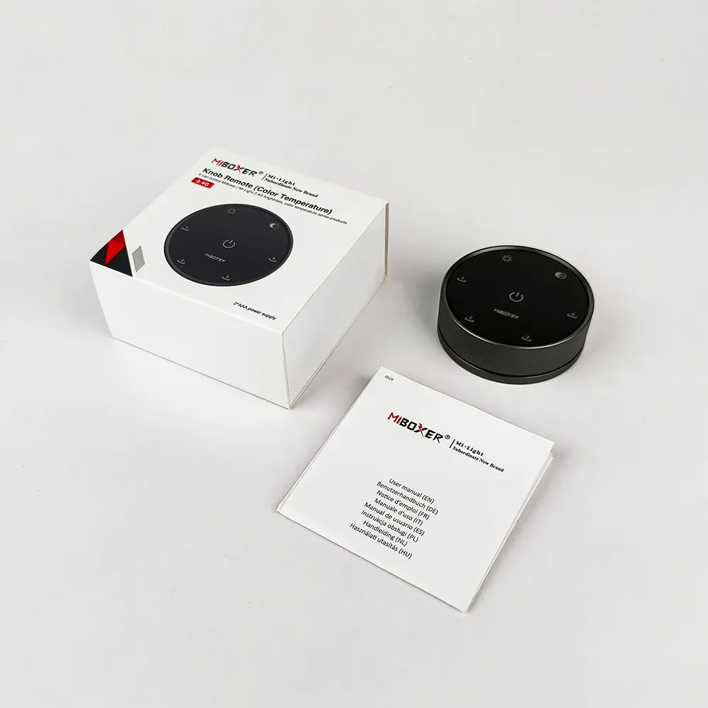 MiBoxer K5 CCT Drehknopf Fernbedienung mit Verpackung und Anleitung für LED Steuerung