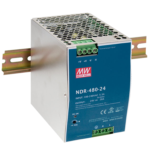 MEAN WELL NDR-480-24 Hutschienen-Netzteil – 24V, 20A, 480W, Industriequalität