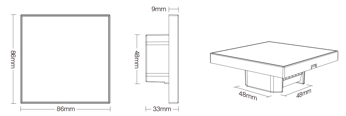 MiBoxer T3 4-Zonen Touch LED Fernbedienung für RGBW – Wandpanel mit Farbsteuerung & Dimmer, 2,4 GHz