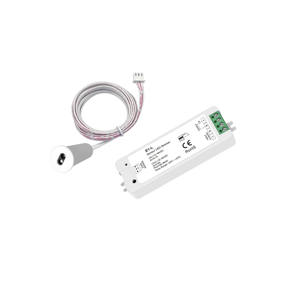 LED Sensor Dimmer E1-L mit externem Sensor LED Sensor Dimmer E1-L mit Bewegungs- und Türsensor für automatische Lichtsteuerung