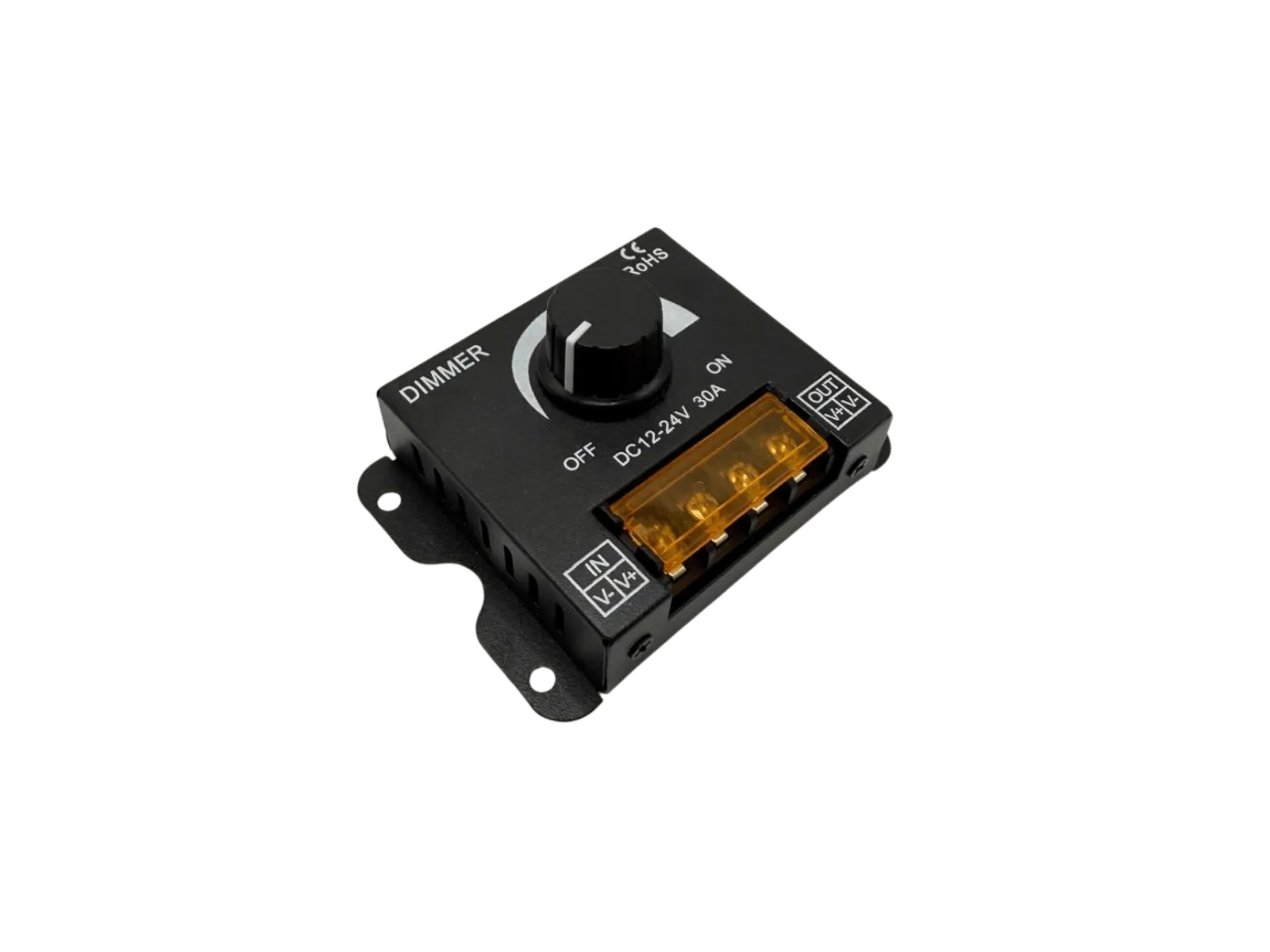 LED Dimmer 12V 24V 30A Drehdimmer für LED Streifen Konstantspannung schwarz