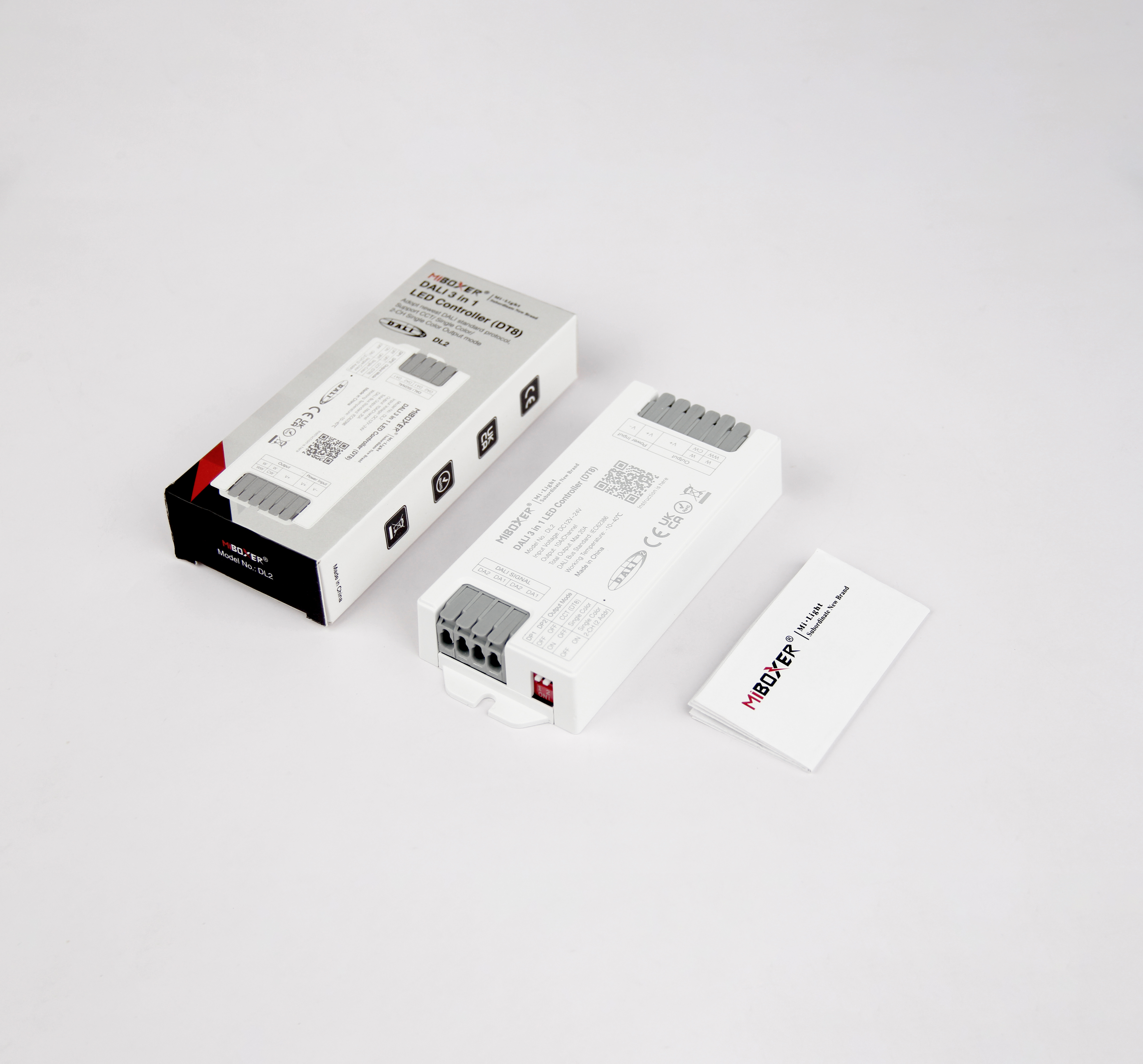 MiBoxer DL2 DALI LED-Controller  3-in-1, DT8, 12–24 V DC, 10A/ Kanal, max. 20A