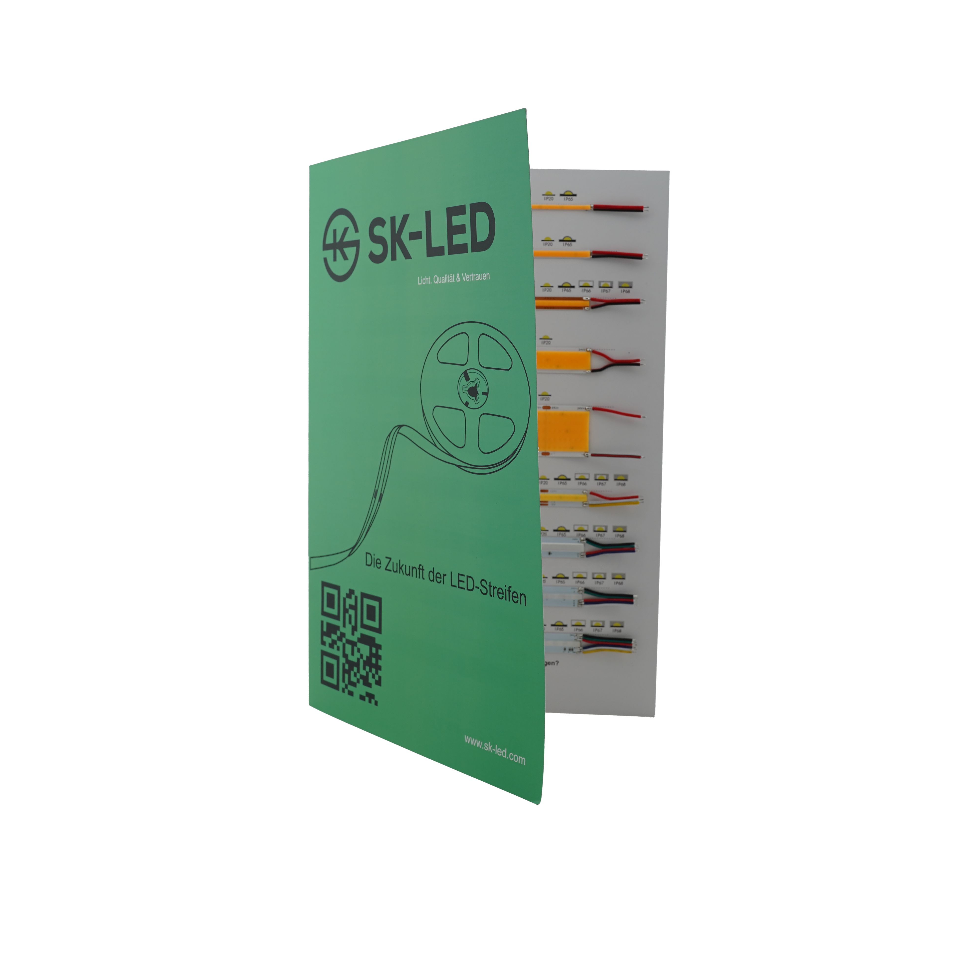 SMD LED Streifen Muster 24V im SK-LED Musterheft – verschiedene Lichtfarben vergleichen