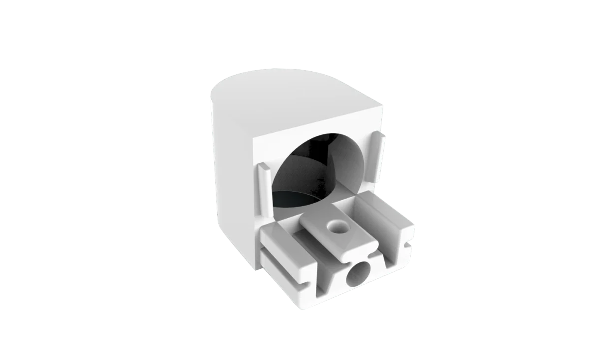 Endkappe Rund für LED Alu Aufbauprofil mit Kabelführung Exo-N4_24 + Cover PC51 _24