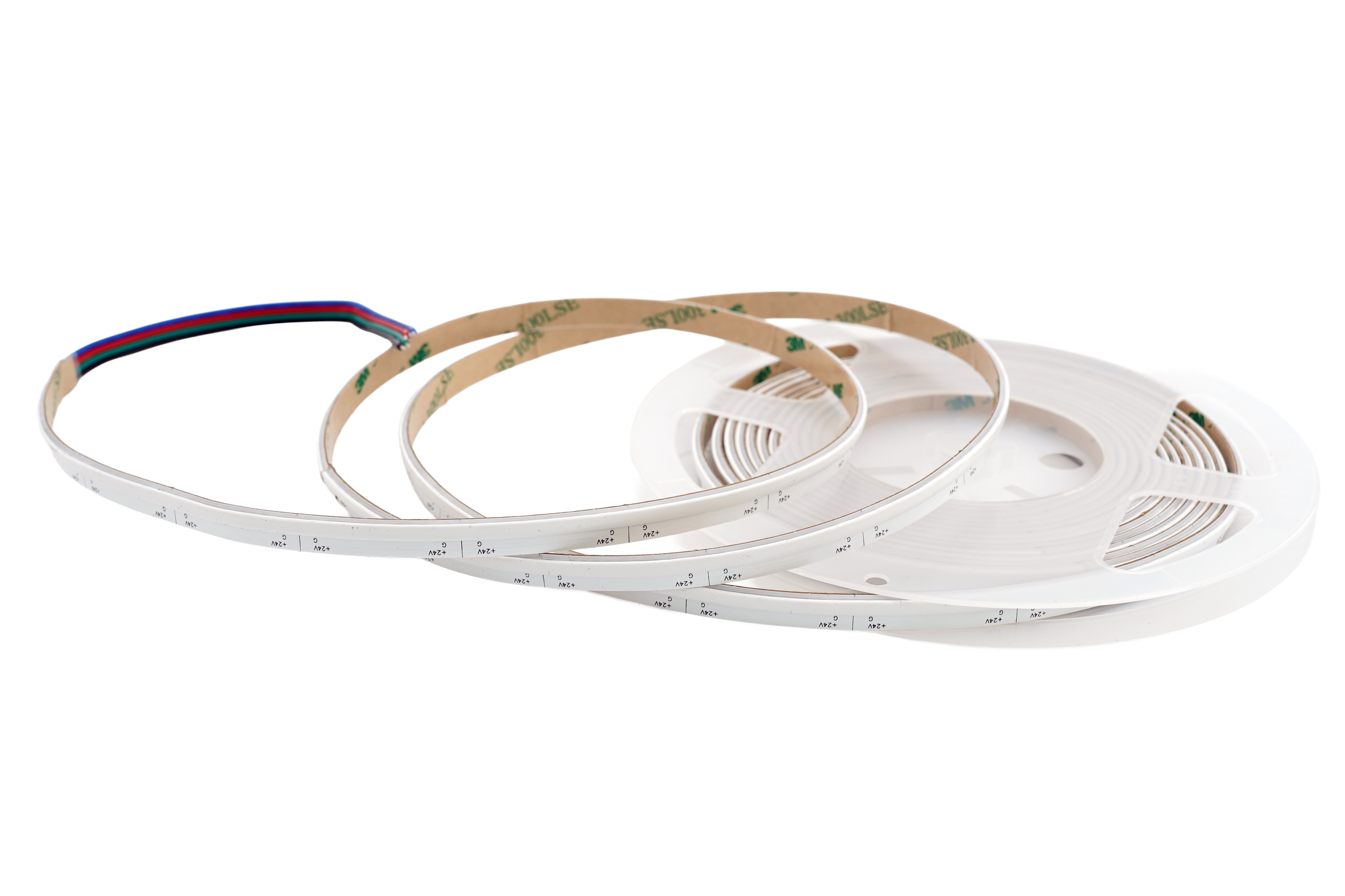 Side View COB RGB LED Streifen 8 mm auf Rolle – 630 LEDs/m, 24 V, seitliche Abstrahlung