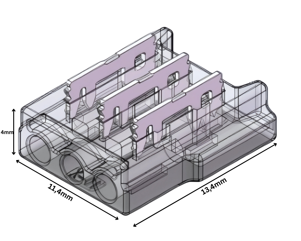 3-Pin CCT LED Strip Connector 10 mm – Solderless Configurable Connector – SK-LED CCT LED Anschlussverbinder für 10 mm CCT SMD LED-Streifen – lötfreier und frei konfigurierbarer Steckverbinder für flexible LED-Installationen, ideal für professionelle Anwendungen – SK-LED