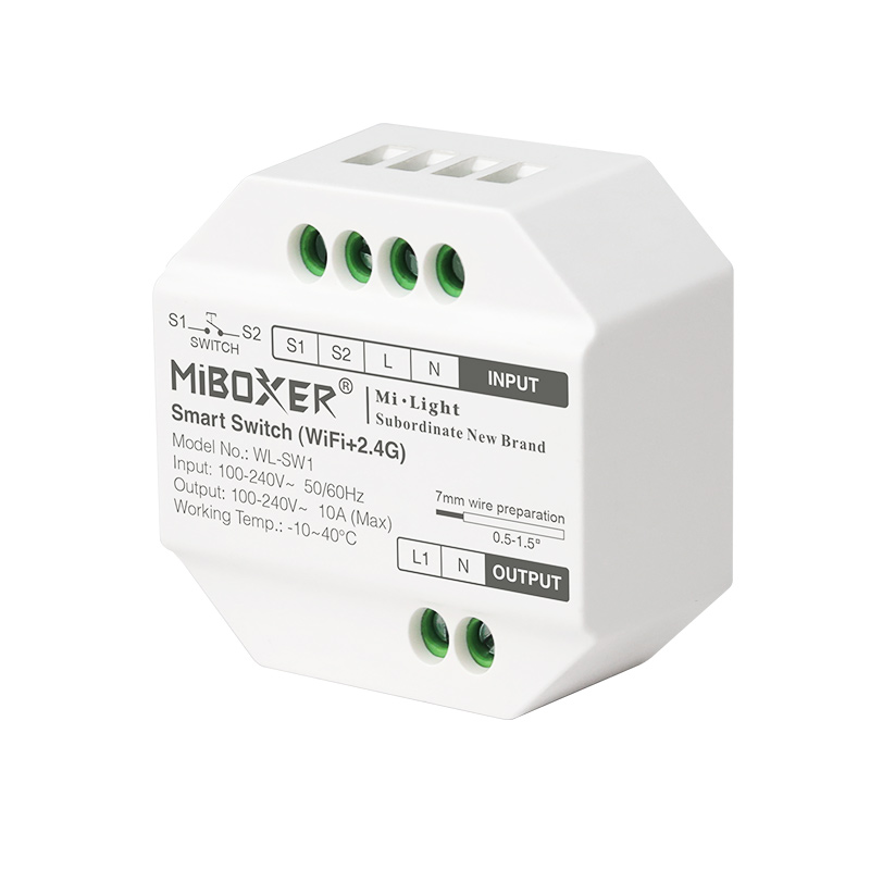 MiBoxer WL-SW1 WIFI Smart-Schalter – Unterputzmodul für 230 V mit App- & Tastersteuerung