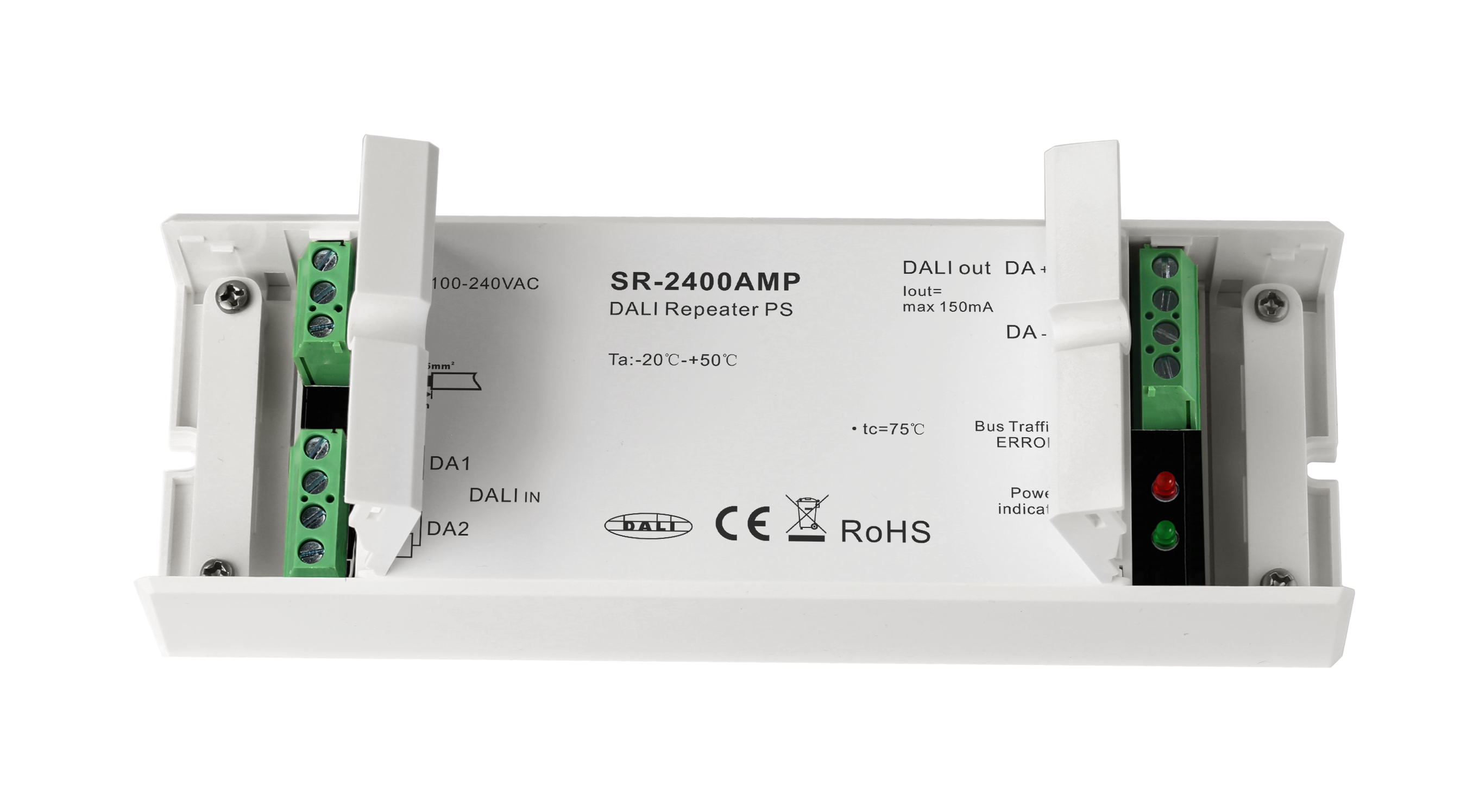 SR-2400AMP DALI-Repeater mit integrierter Bus-Stromversorgung – Signalverstärker 16 V DC