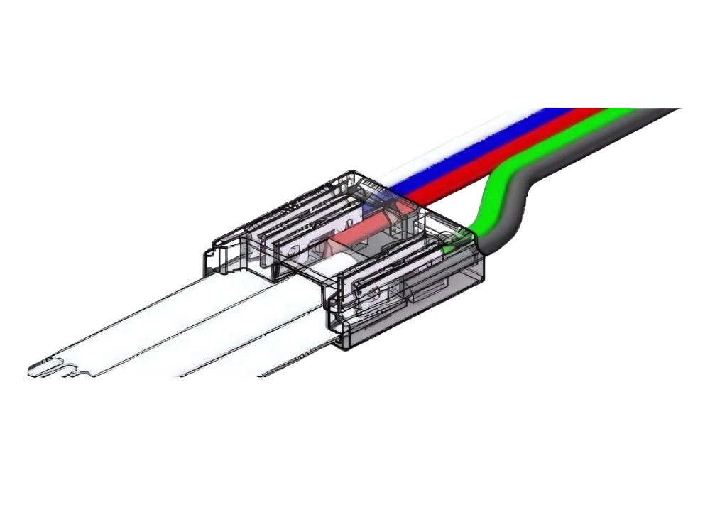 4262543210254 - LED Strip-zu-Kabel Schnellverbinder – 5-polig lötfrei für 12 mm COB RGBW LED-Streifen mit 15 cm Anschlusskabel 4262543210254 - LED Strip-zu-Kabel Schnellverbinder – 5-polig lötfrei für 12 mm COB RGBW LED-Streifen mit 15 cm Anschlusskabel