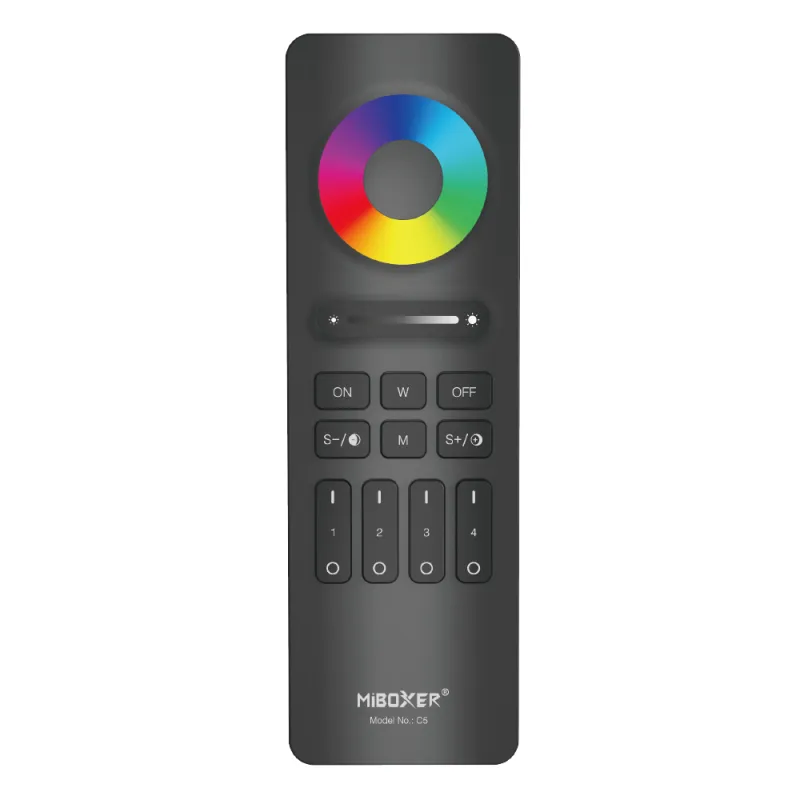 LED Streifen Set RGB IP33 – COB LED Streifen 24V, 14 W/m, 5m, punktfrei – SS100 Netzteil, SR5 Funk-Controller & C5 Fernbedienung Schwarz