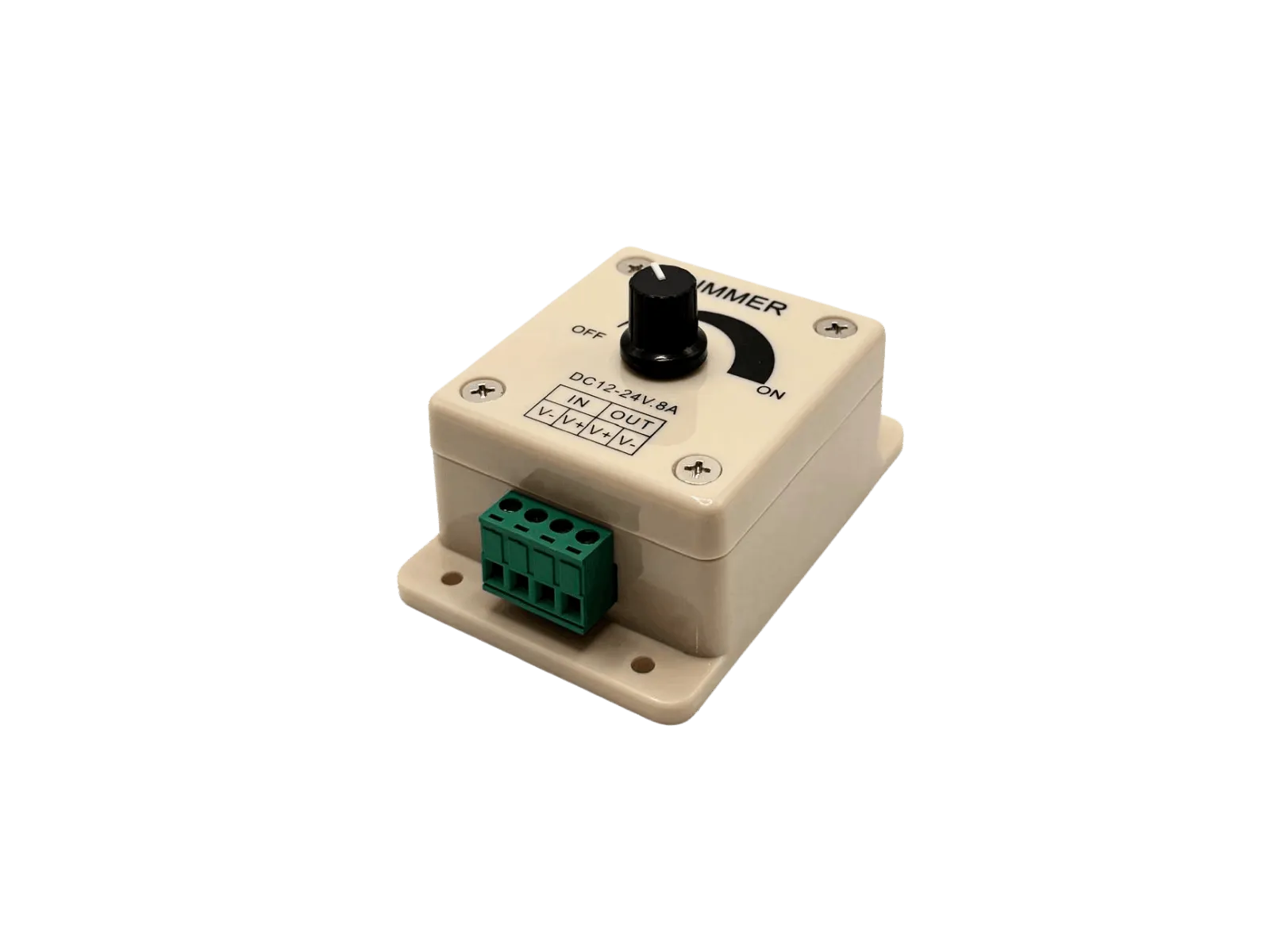 LED Dimmer 12V 24V 8A – Drehdimmer im Gehäuse LED Dimmer 12V 24V 8A Drehdimmer für LED Streifen im Gehaeuse