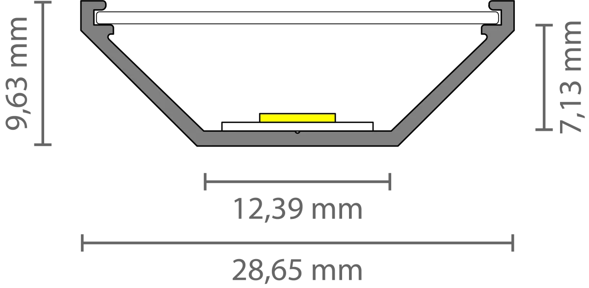 Flaches LED Eckprofil 2m EXO-V1_12 (12 mm) – Sichtprofil für LED-Strips