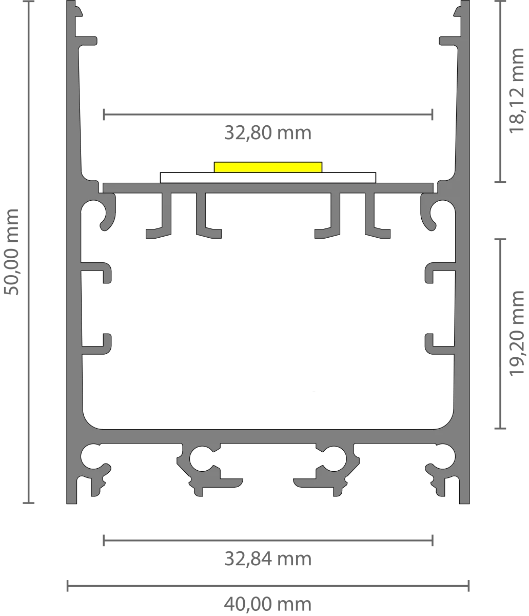 LED Leuchtenprofil extrabreit 2m EXO-TI1_32 (32 mm) – Aluminiumprofil für leistungsstarke LED-Strips