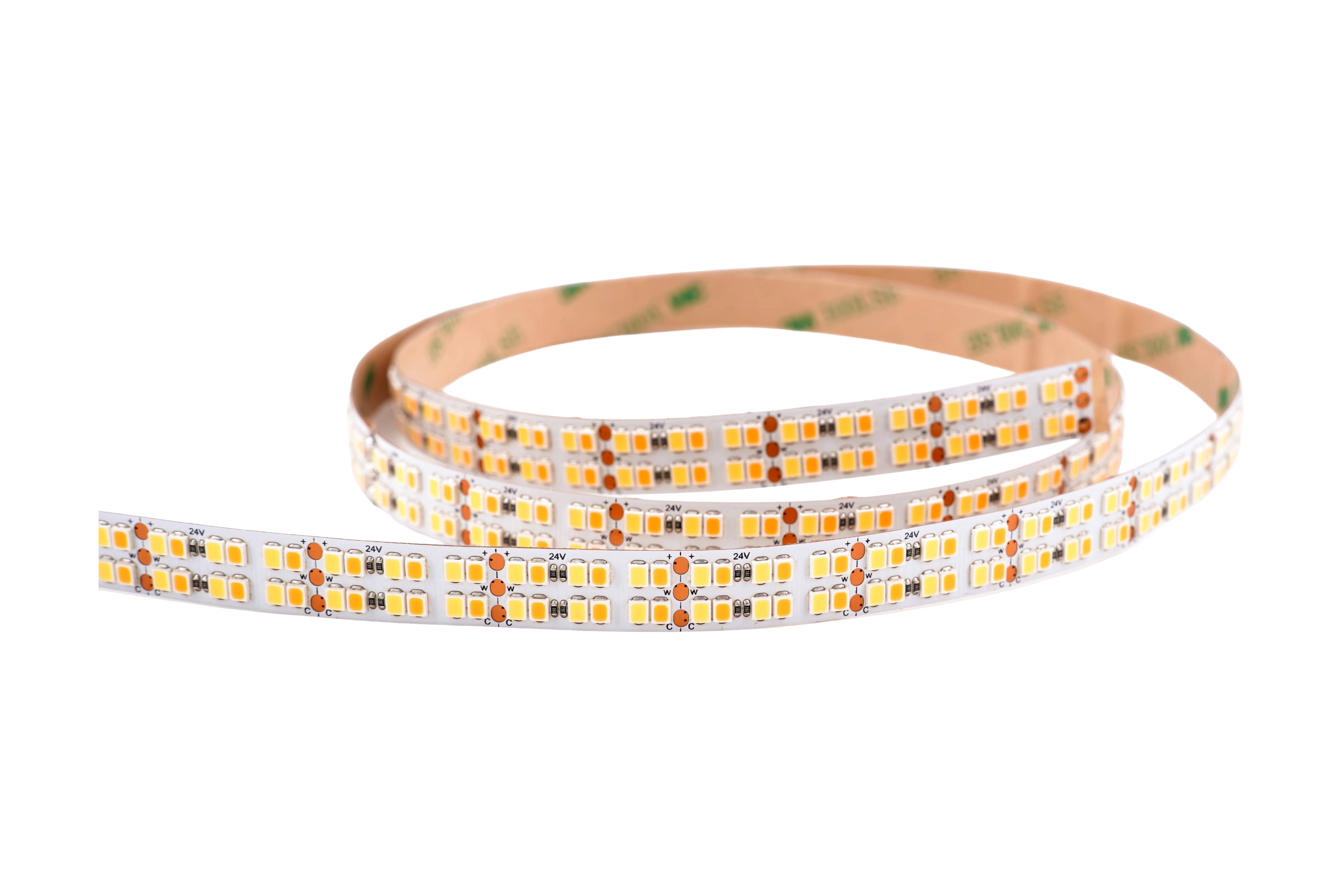 CCT LED Streifen 24V mit 480 LEDs pro Meter – Tunable White 2700–7000K, CRI92, hochwertiges flexibles LED Band für Wohnräume, Arbeitslicht und professionelle Beleuchtung – SK-LED