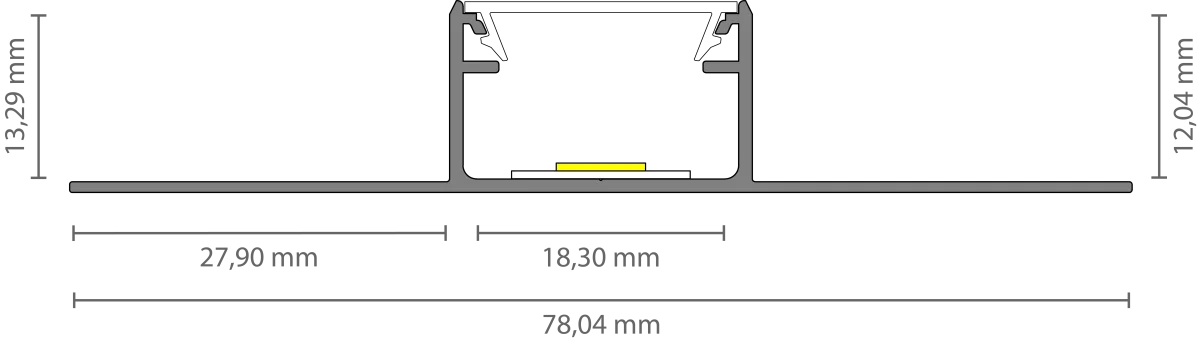 LED Trockenbau-Mittelprofil 2m EXO-T3_16 (16 mm) – Flächenbündiges Trockenbauprofil für LED-Strips