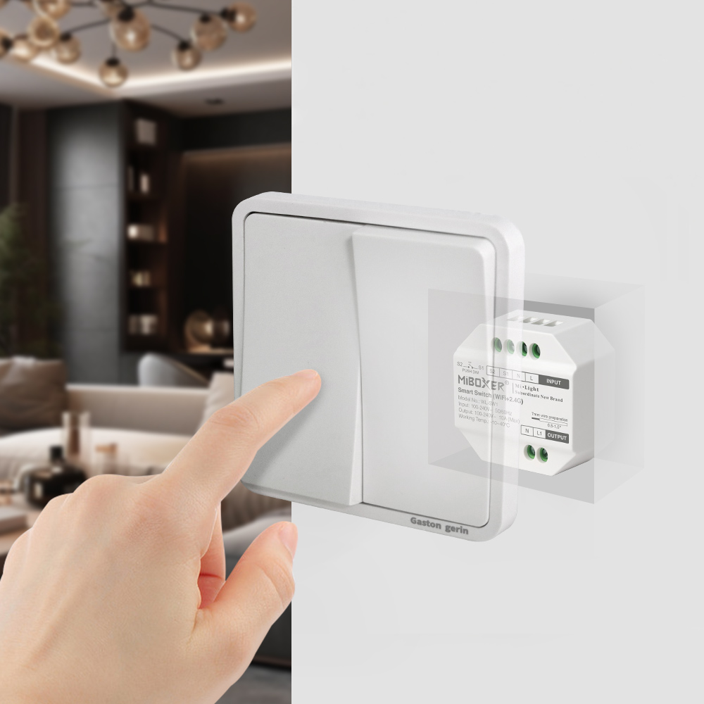 MiBoxer WL-SW1 WIFI Smart-Schalter – Unterputzmodul für 230 V mit App- & Tastersteuerung