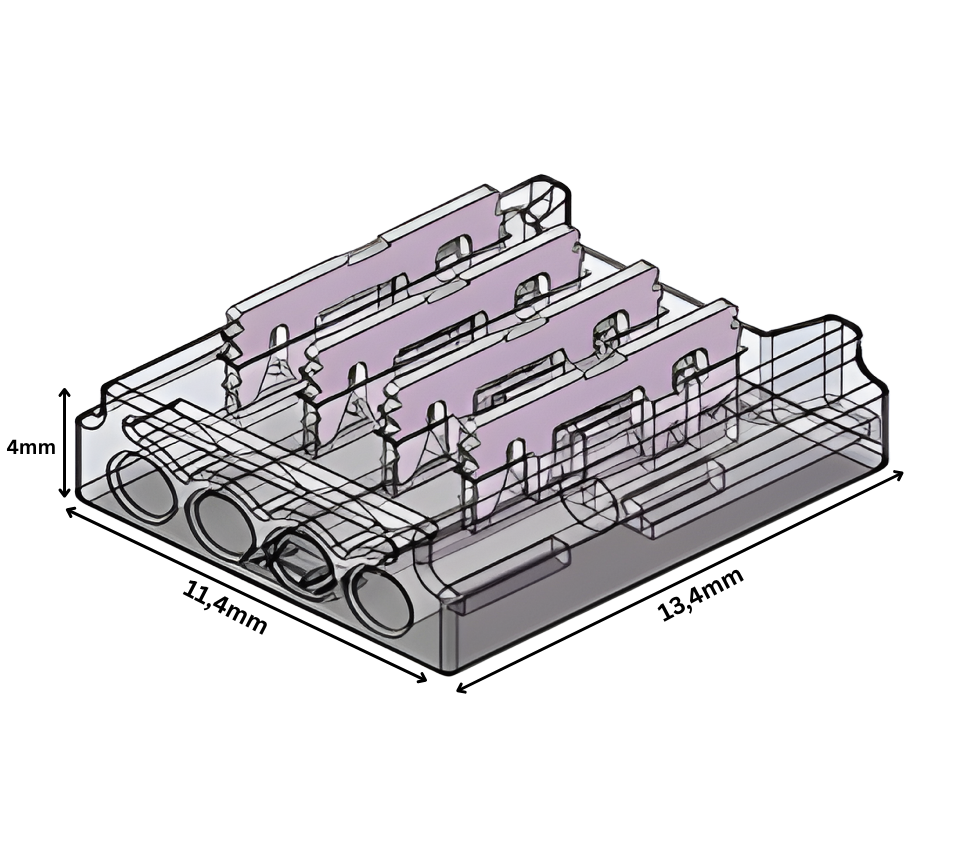 LED Anschlussverbinder für RGB SMD LED Streifen– 4-polig, 10 mm, lötfrei & frei konfigurierbar (ohne Kabel)