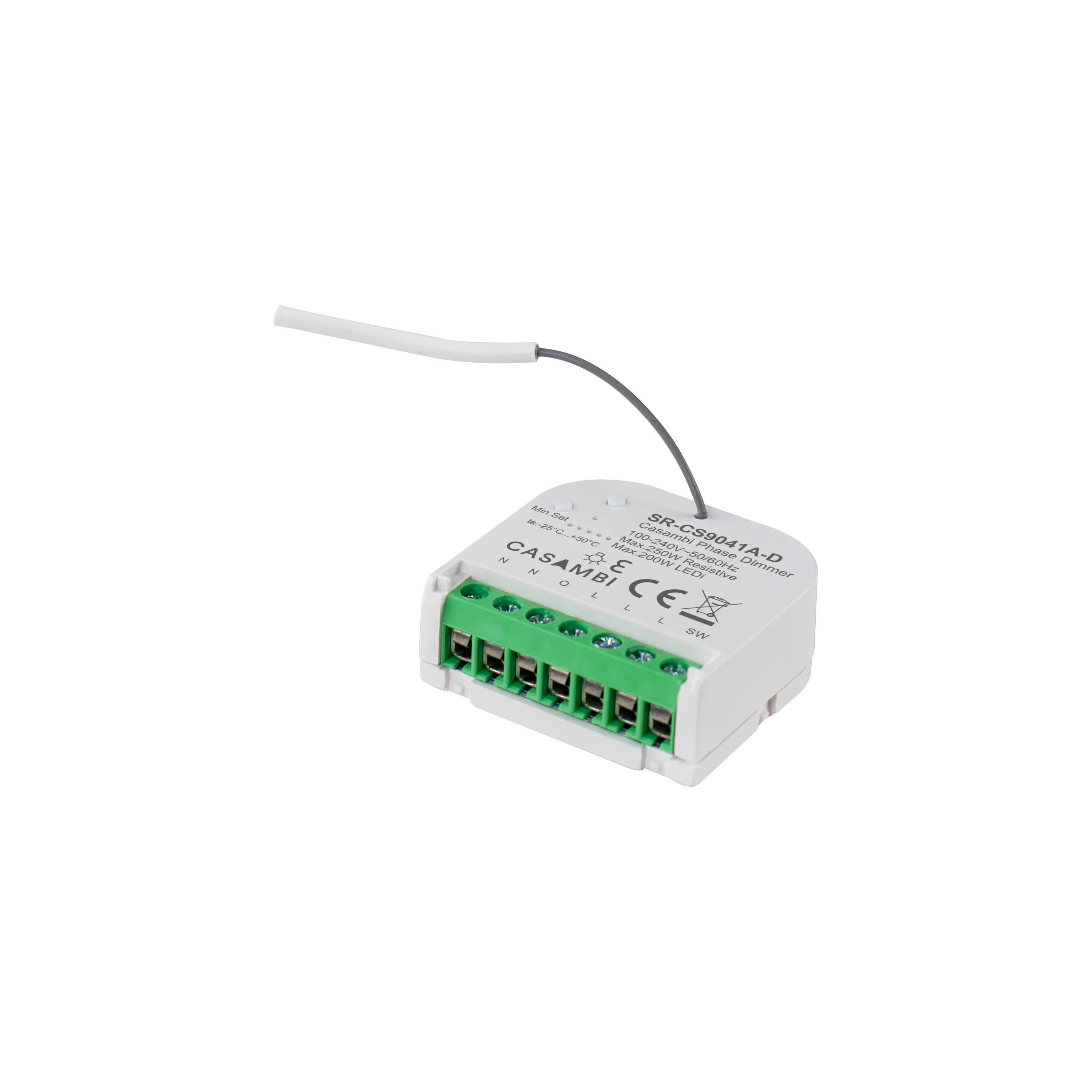 Casambi Micro Smart Dimmer SR-CS9041A-D Perspektivansicht Unterputz 230V