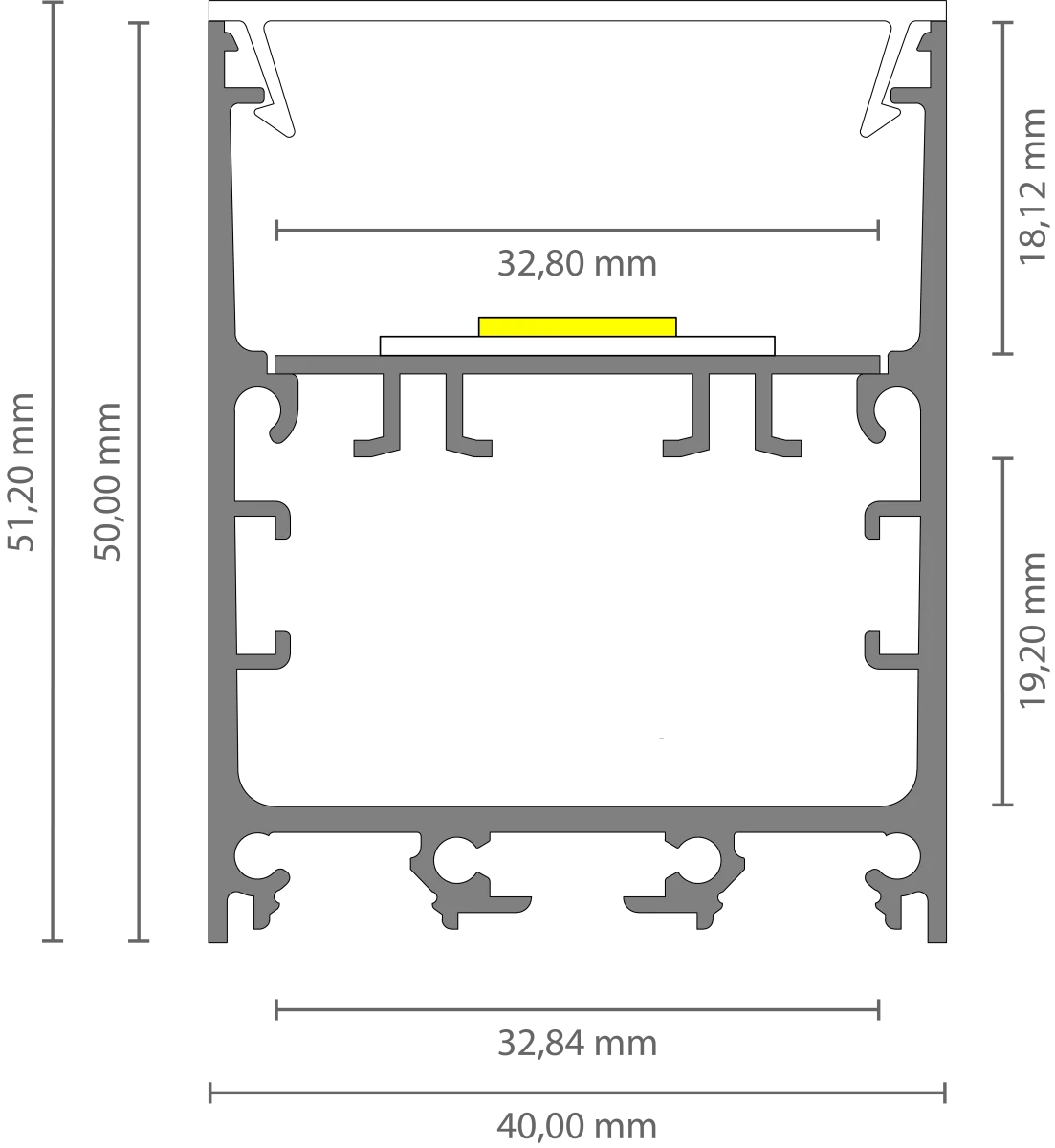 LED Leuchtenprofil extrabreit 2m EXO-TI1_32 (32 mm) – Aluminiumprofil für leistungsstarke LED-Strips