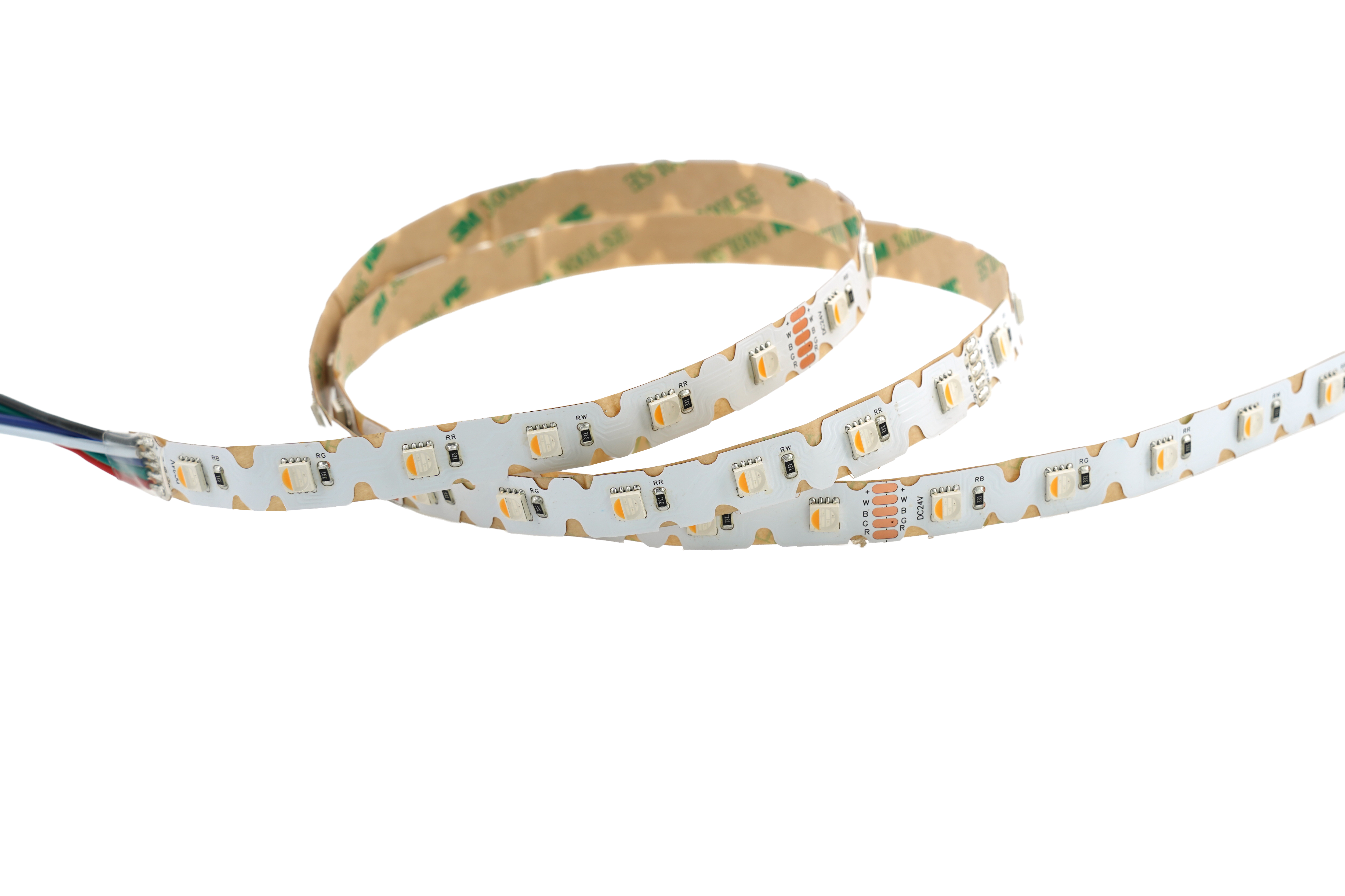 SMD LED Streifen RGBW flexibel mit sichtbaren LED Chips und Anschlusskabel