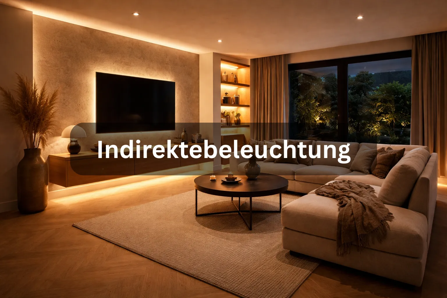 Indirekte Beleuchtung mit LED Streifen Indirekte LED Beleuchtung an Wand und Decke im Wohnzimmer