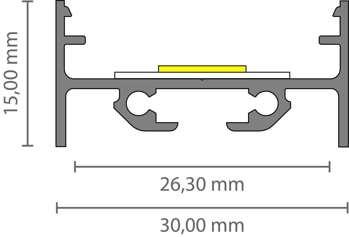 Breites LED Alu Aufbauprofil 2m EXO-N3_24 (24 mm) –| Aluminiumprofil für LED-Strips