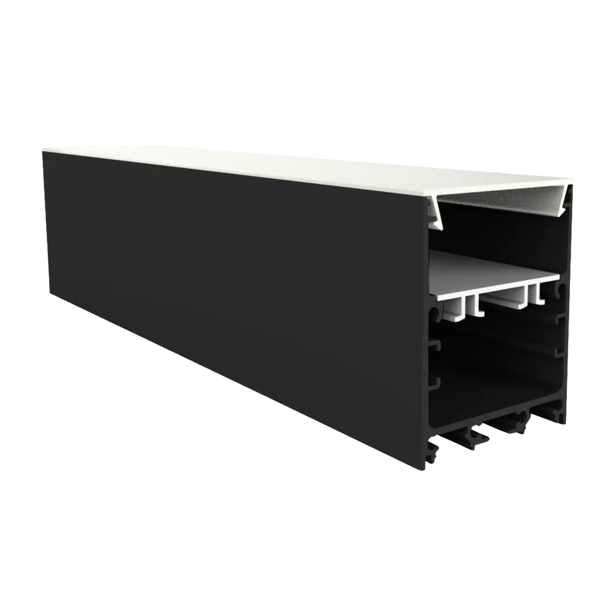 PC61-32 FLAT Abdeckung 2 m – für LED Leuchtenprofil EXO-TI1 | opal, schwarz PC61-32 FLAT Abdeckung 2 m – für LED Leuchtenprofil EXO-TI1 | opal, schwarz