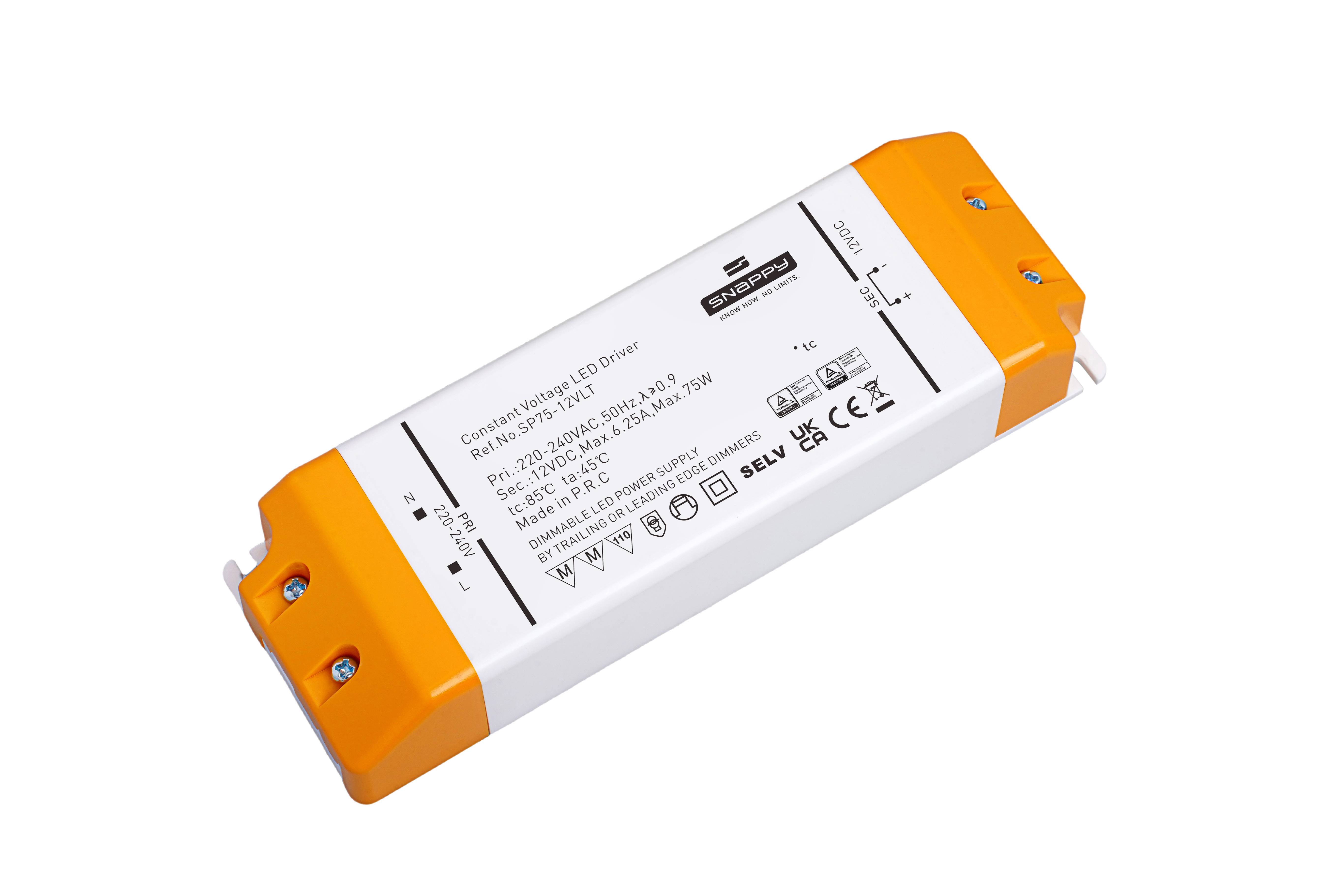 Snappy SP75-24VLT – LED Netzteil 24V 75W, Triac dimmbar, IP20, für Innenbereiche, CE zertifiziert