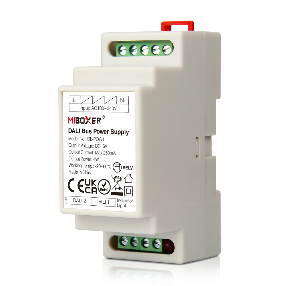 MiBoxer DL-POW1 DALI-Bus Stromversorgung – 16 V DC, 250 mA, DIN Hutschiene