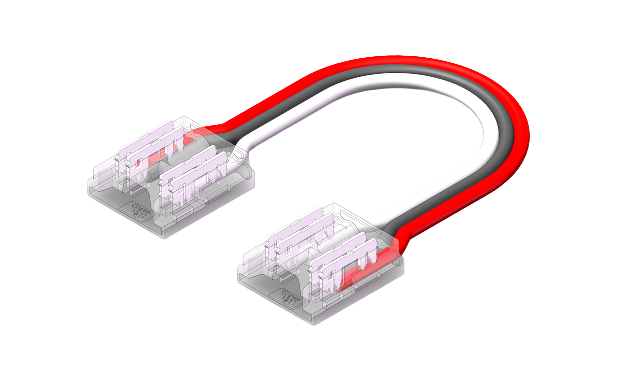 LED Strip-zu-Strip Verbinder – 3-polig, 10 mm, lötfrei mit 15 cm Verbindungskabel für COB CCT LED-Streifen