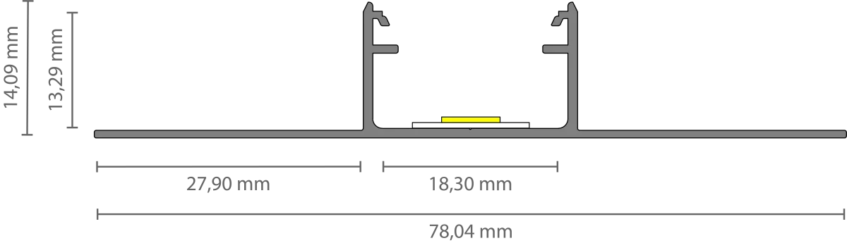 LED Trockenbau-Mittelprofil 2m EXO-T3_16 (16 mm) – Flächenbündiges Trockenbauprofil für LED-Strips
