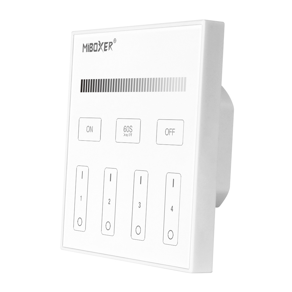 MiBoxer X1 DMX512 LED-Wandpanel – Mastercontroller für einfarbige LEDs, 4 Zonen, Touch, 230V