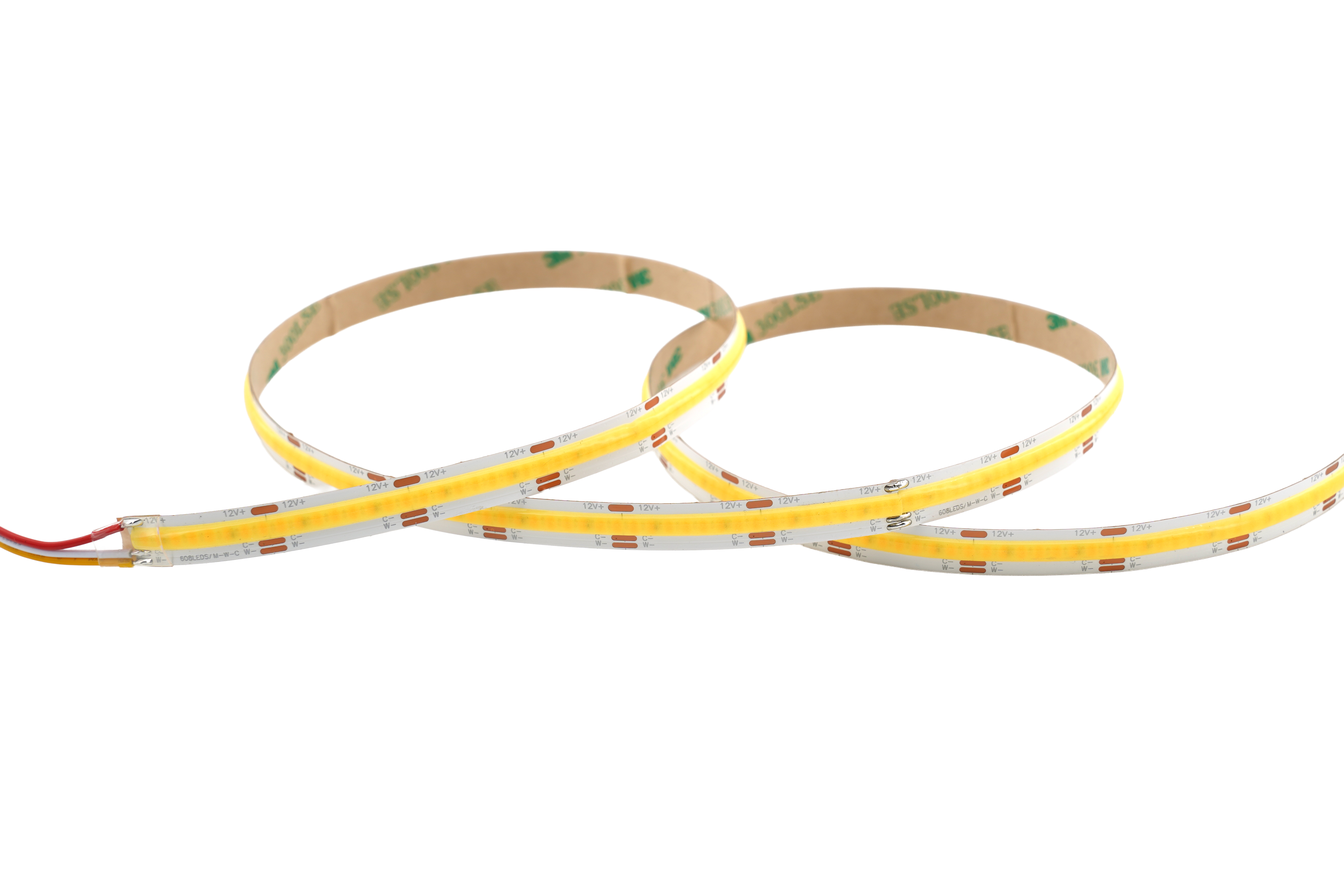 COB LED Streifen 12V mit 608 LEDs pro Meter für homogenes punktfreies Licht