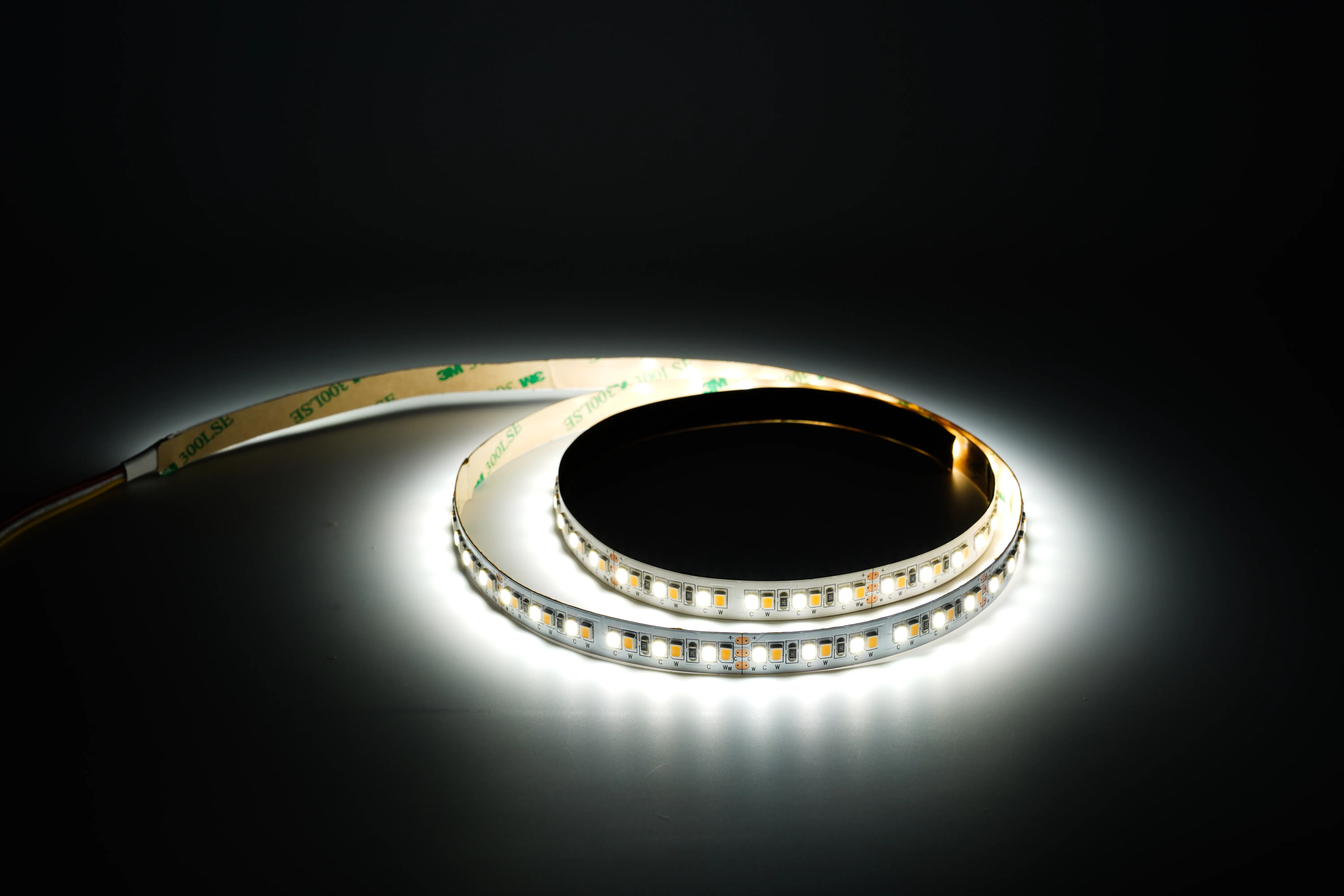 24V CCT LED Streifen mit 192 LEDs pro Meter in kaltweißer Einstellung – CRI82, helles klarweißes Licht, dimmbar und flexibel einstellbare Farbtemperatur für Arbeits- und Effektbeleuchtung