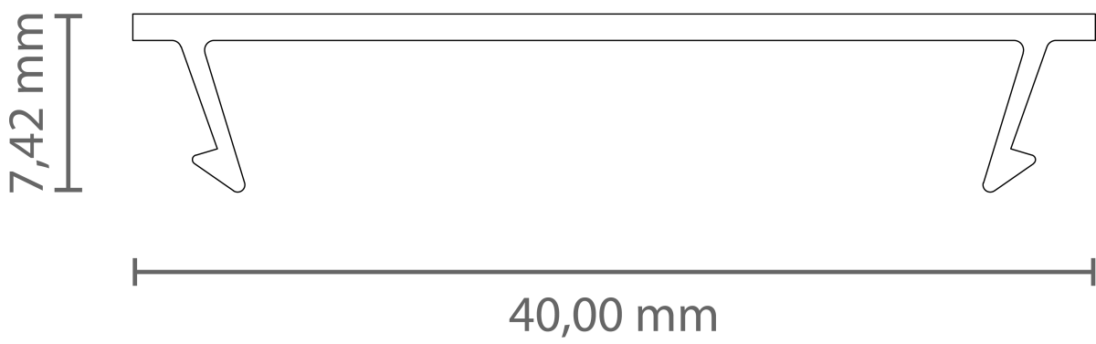 PC61-32 FLAT Abdeckung 2 m – für LED Leuchtenprofil EXO-TI1 | schwarz