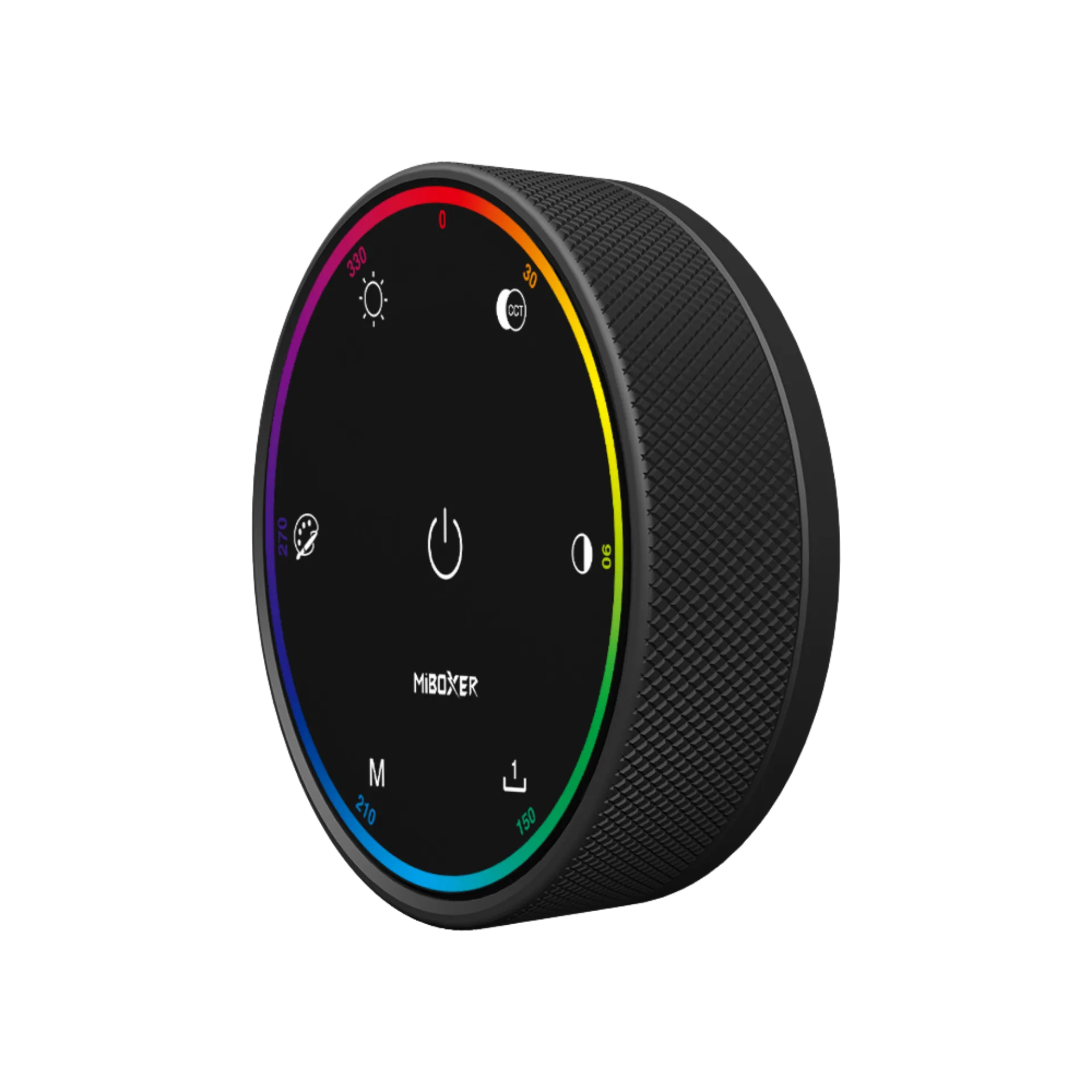 MiBoxer K6 RGB+CCT LED Controller schwarz mit RGB Farbring und Touch Bedienfeld