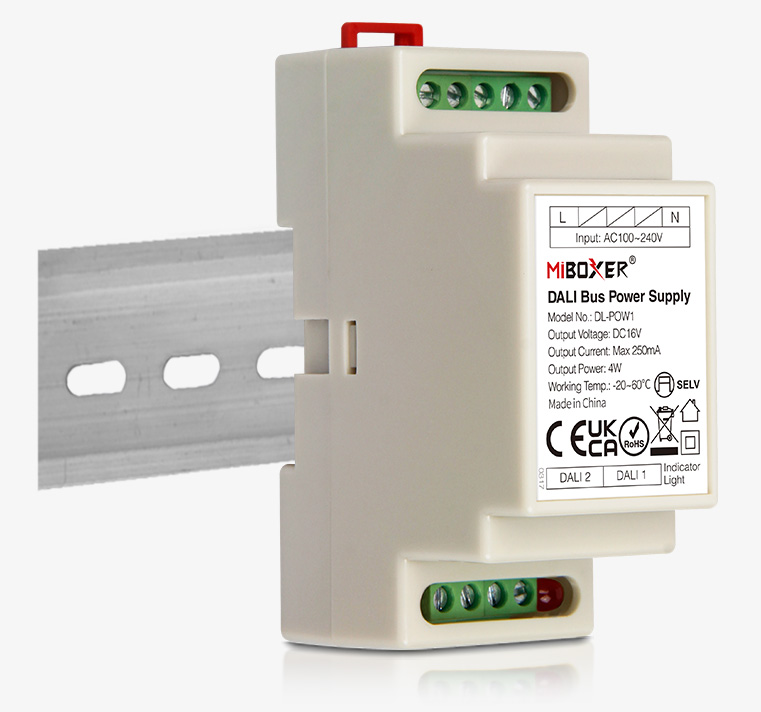 6970602181558 - MiBoxer DL-POW1 DALI-Bus Stromversorgung – 16 V DC 250 mA DIN Hutschiene 6970602181558 - MiBoxer DL-POW1 DALI-Bus Stromversorgung – 16 V DC 250 mA DIN Hutschiene