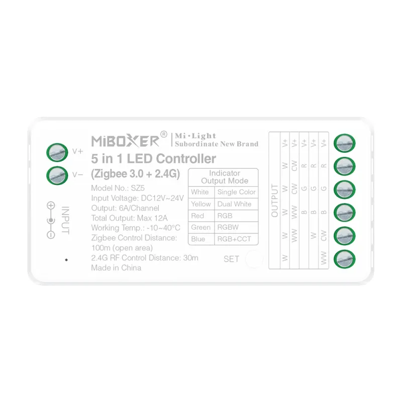 LED Streifen Set RGB IP33 – COB LED Streifen 24V, 14 W/m, 5m, punktfrei – SS100 Netzteil, SZ5 Zigbee 3.0 Controller & C5 Fernbedienung Schwarz