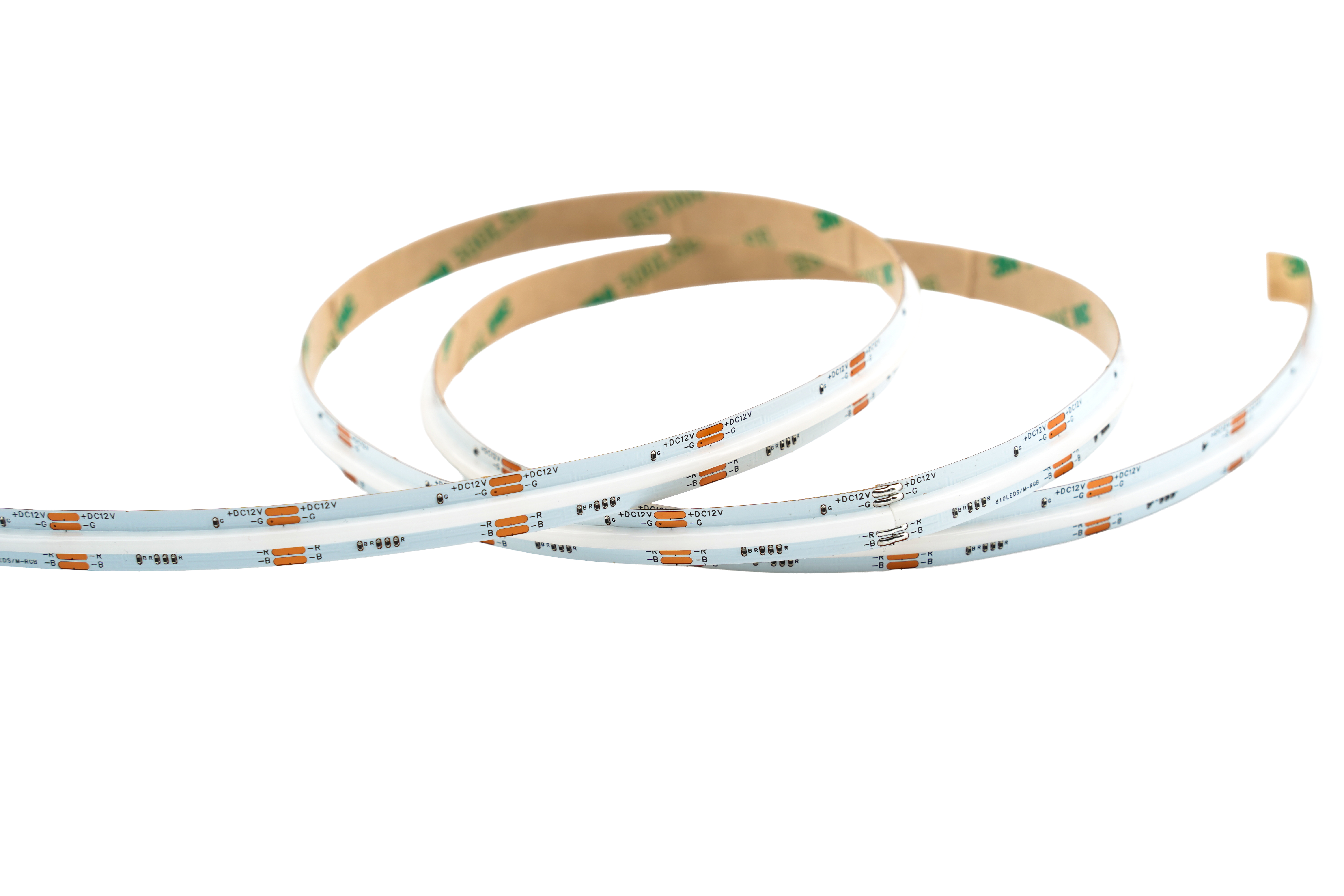 COB RGB LED Streifen 10 mm breit mit 810 LEDs pro Meter und 12V Betriebsspannung