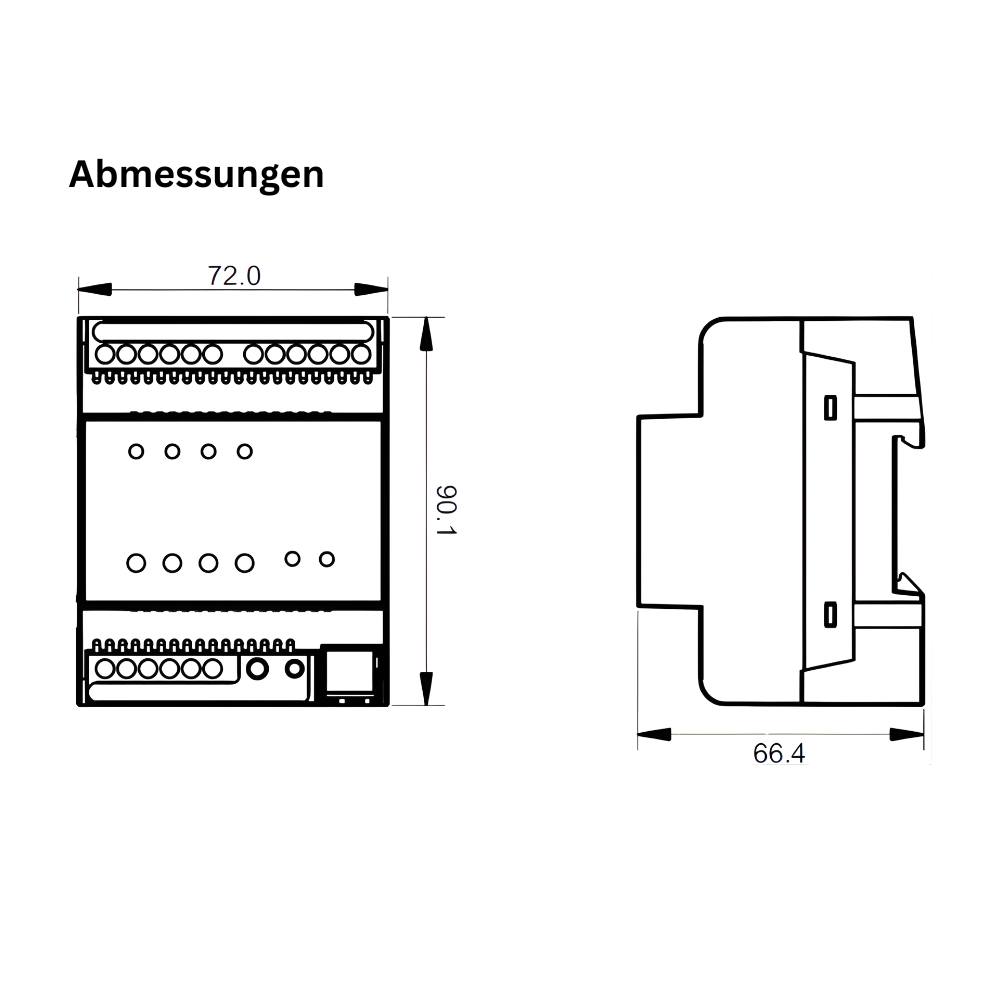 KNX LED-Dimmer SR-KNX 9501FA– 4-Kanal Konstantspannung (12–36 V, je 5 A) für Hutschienenmontage
