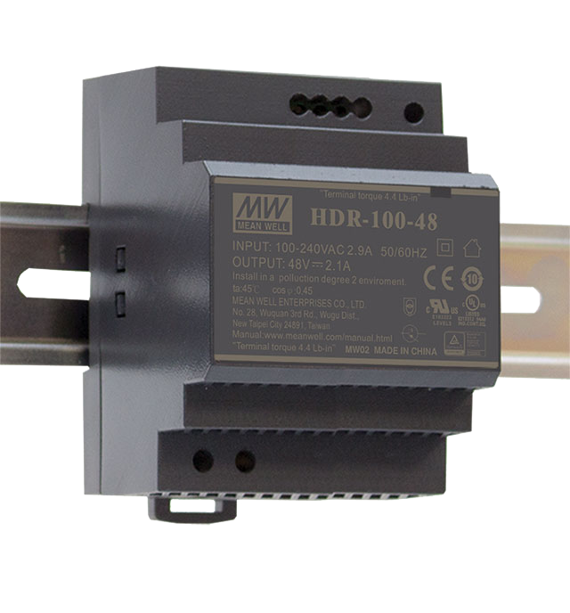Mean Well HDR-100-24 – 24 V Hutschienen-Netzteil 92 W, Ultra Slim, DIN-Rail, TÜV, CE, UL